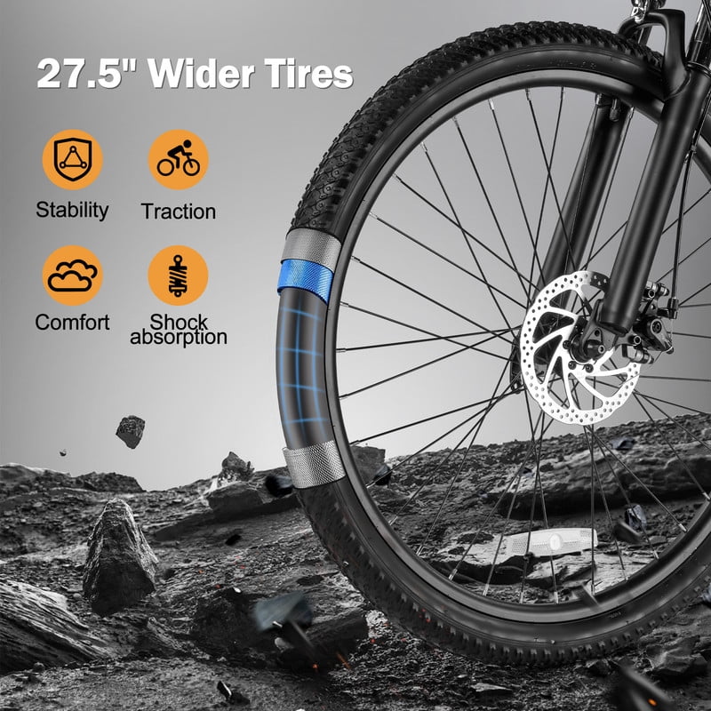 ActBest Electric Mountain Bike for Adults, 1200W Brushless Motor, 21-Speed E-Bike with Fork Suspension (Grey, 27.5 in) xtt69