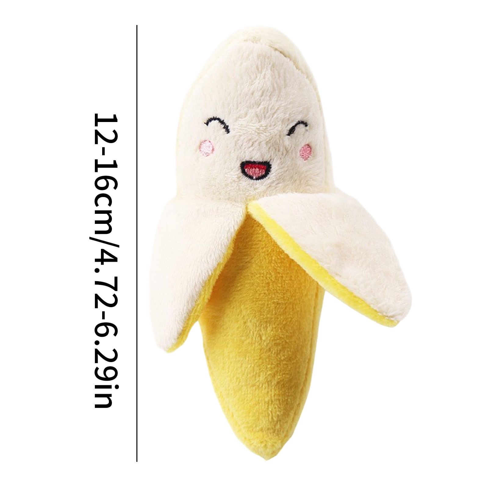 Sgeqmo Plush Banana Chew Toy for Dogs and Cats (Yellow, 2 Pack, 6.3 in) 3bggc