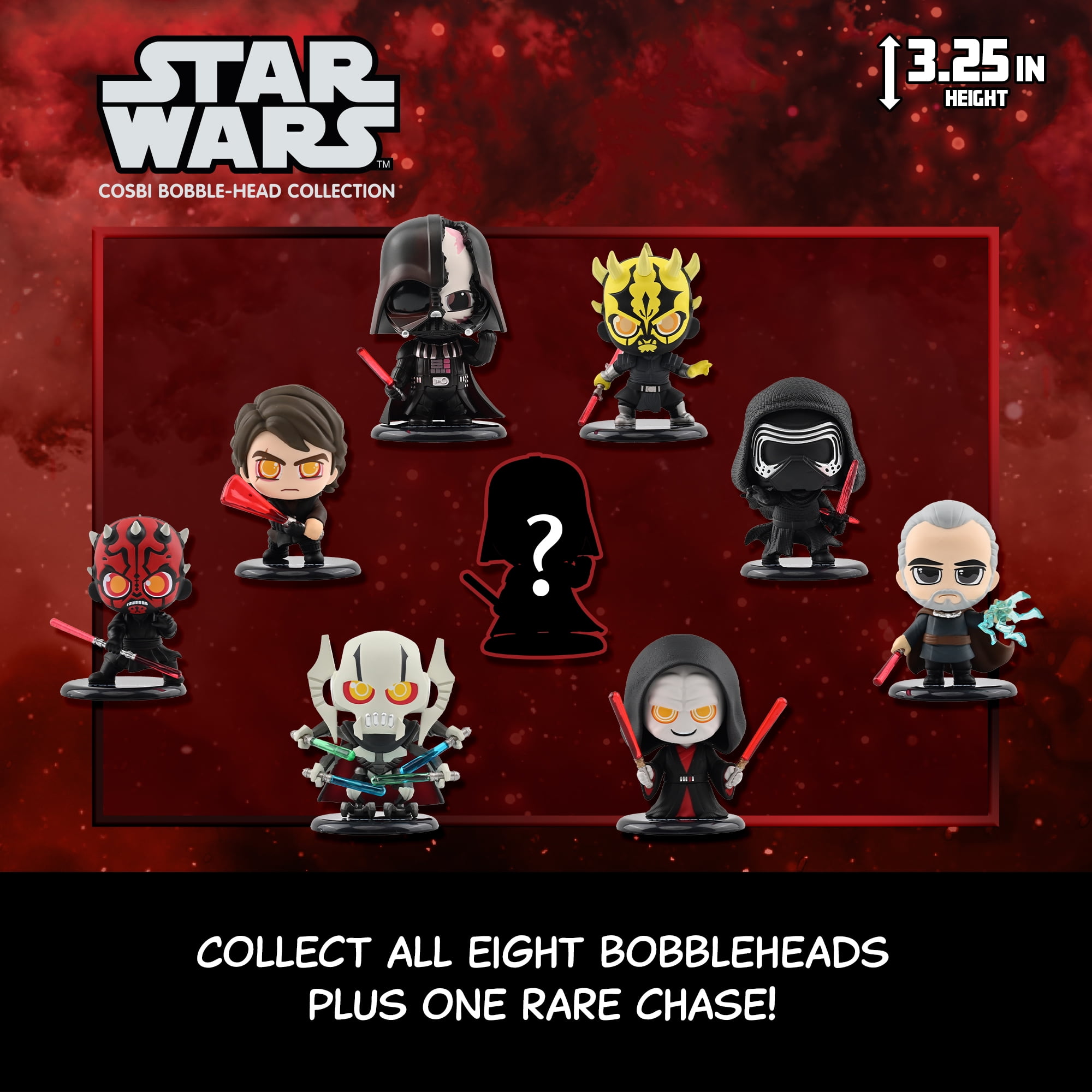 Toys Matter Inc. Star Wars Dark Side Cosbi Bobble-Head Collectible Figures (8-Pack Set, 3.35 in) 4pwhu
