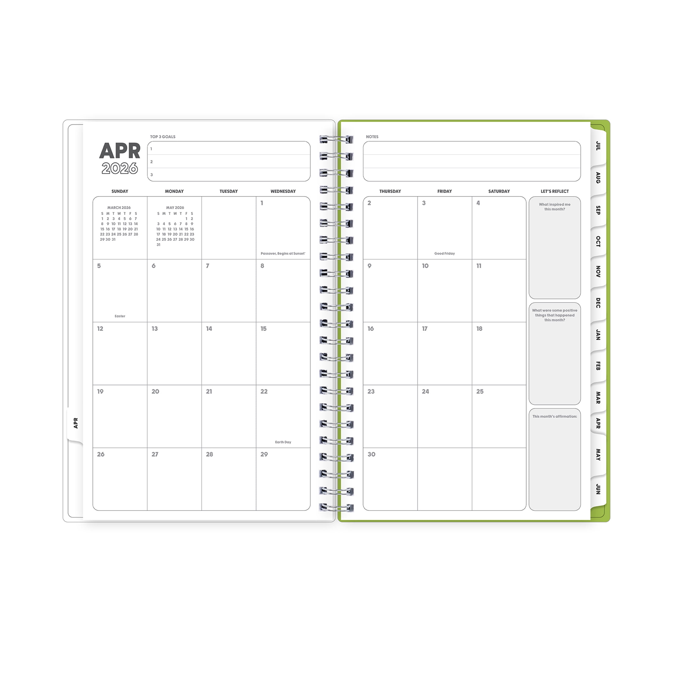Blue Sky Gen Z Academic Planner, 15-Month Weekly & Monthly Organizer (Slime Green, 5 in x 8 in) 3j9y8