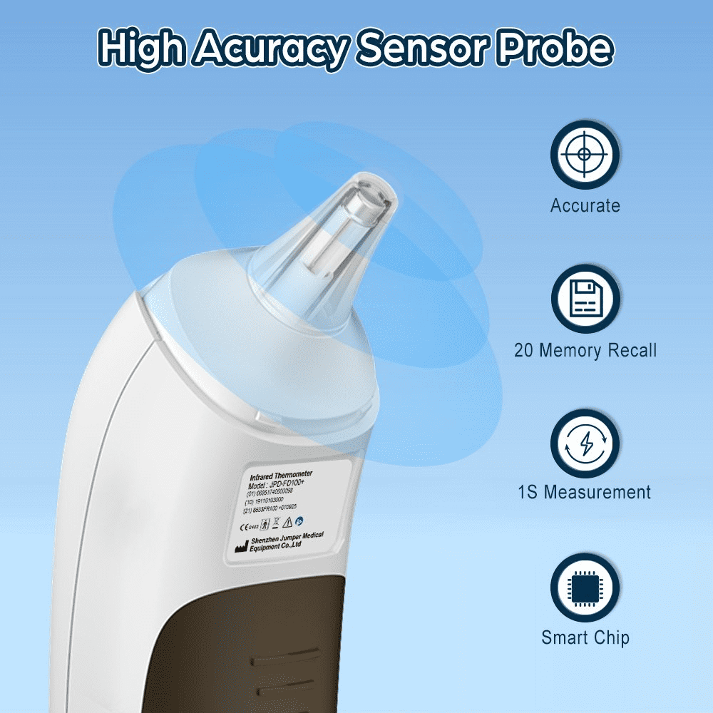 Ankovo Infrared Digital Thermometer, Dual-Mode Ear and Forehead Temperature Reader for Infants and Toddlers (Black, 1 Pack) fn131