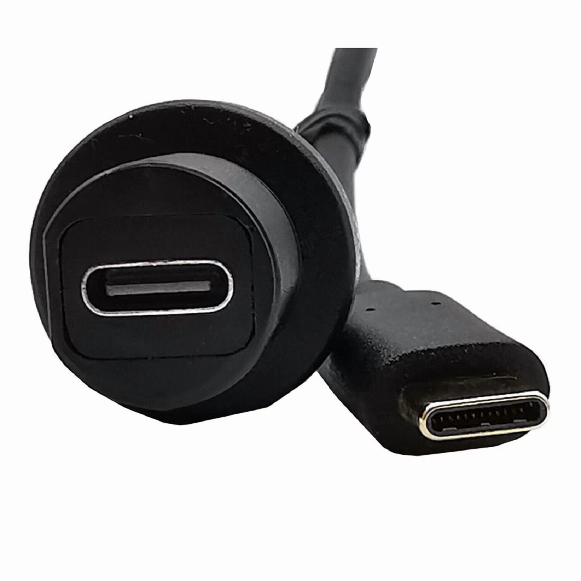 Rhea USB 3.1 Type-C Extension Cable Male to Female Waterproof Dashboard Mount for Auto and Yacht (3 ft) zqsyk