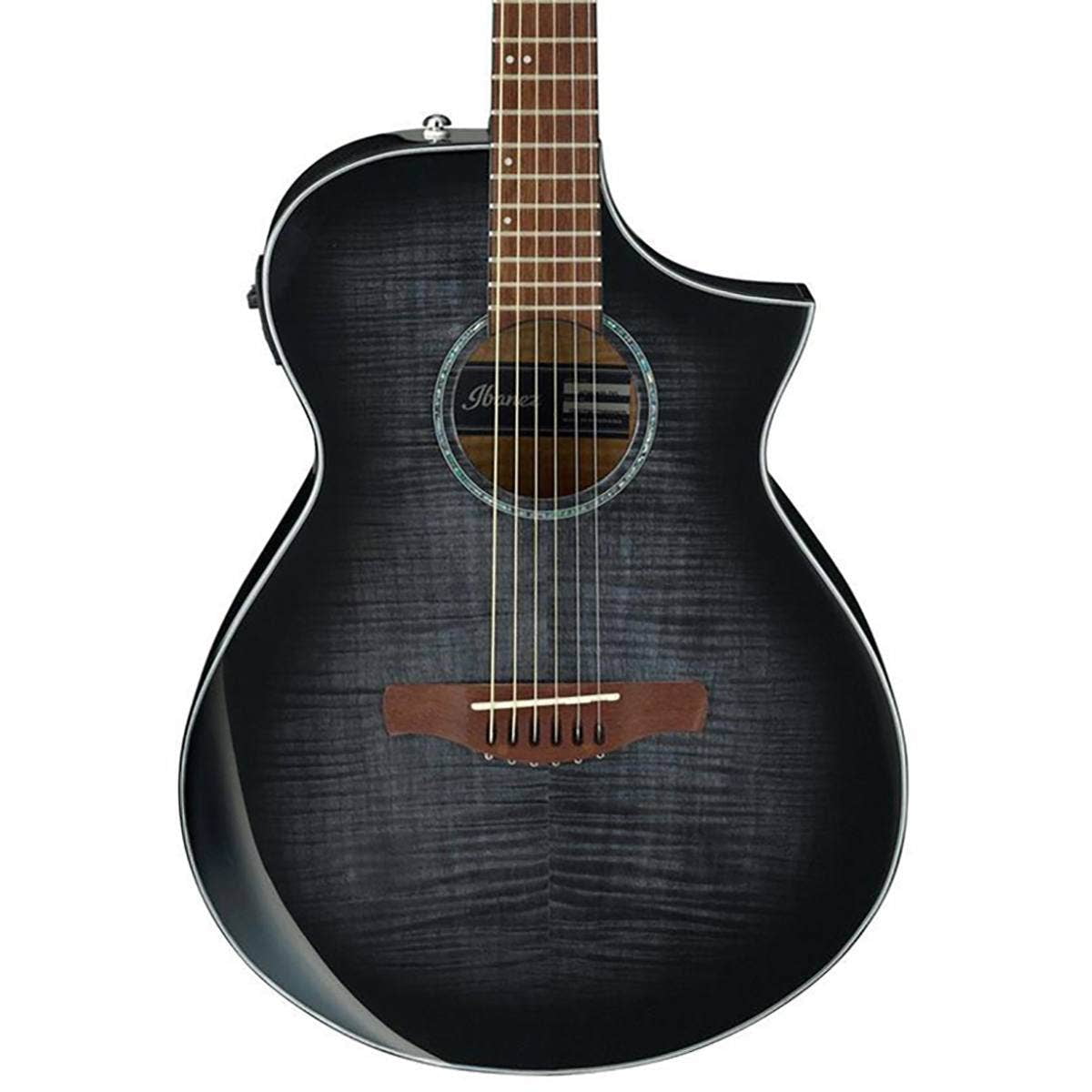 Ibanez AEWC400 Acoustic Electric Guitar with Rosewood Fingerboard (Transparent Black Sunburst) abi9e