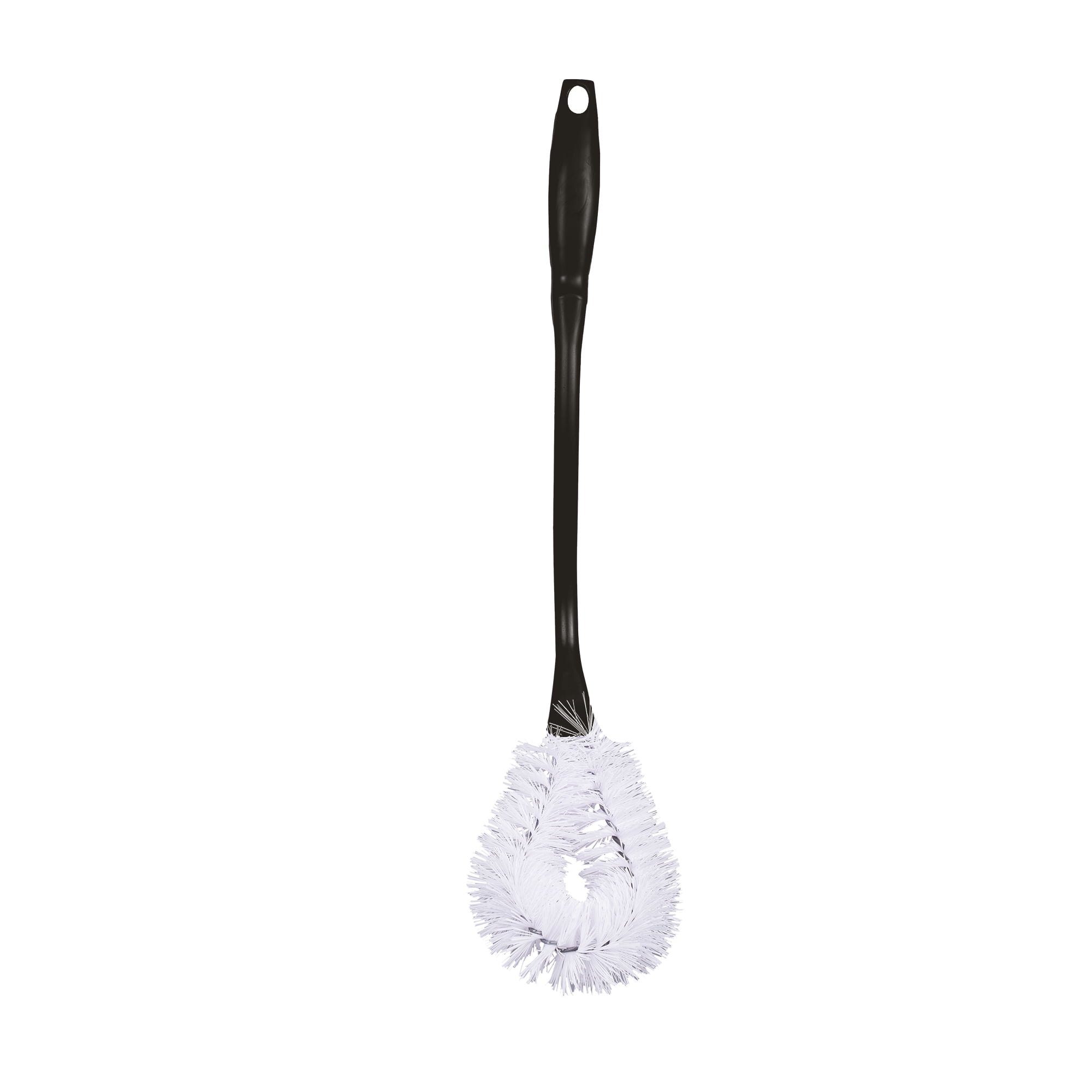 Mainstays Toilet Bowl Brush with Ergonomic Handle and Antimicrobial Bristles (Black, 17 in) xdh1q