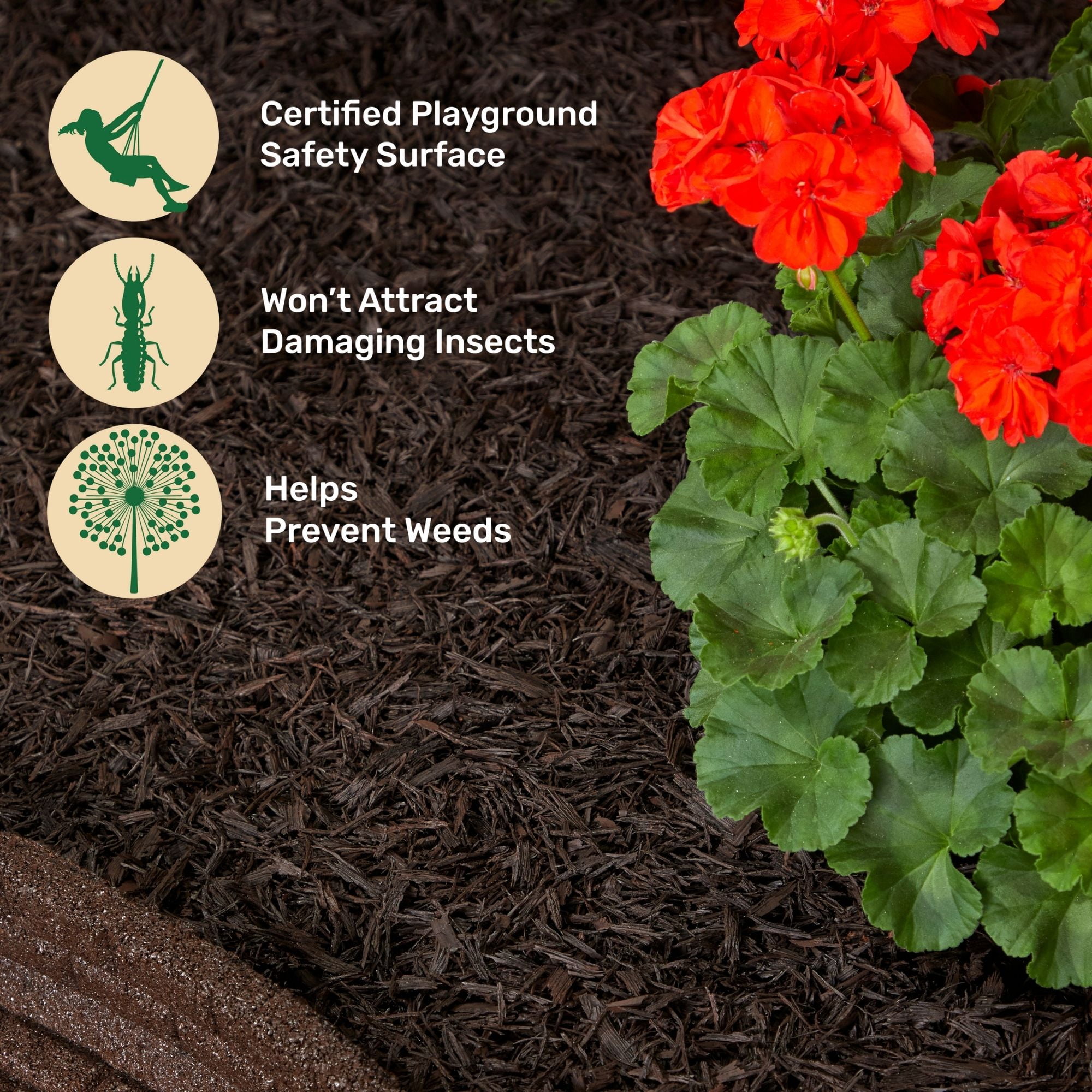 GroundSmart Shredded Rubber Mulch for Landscaping and Playgrounds (Brown, 1.5 cu ft) f0msn