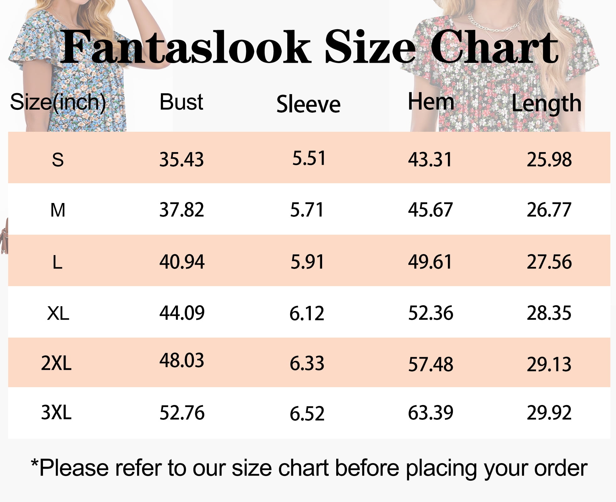 Fantaslook Womens Floral Blouse Dressy Casual Pleated Tunic Top Ruffle Sleeve (White, L) 0h5c7