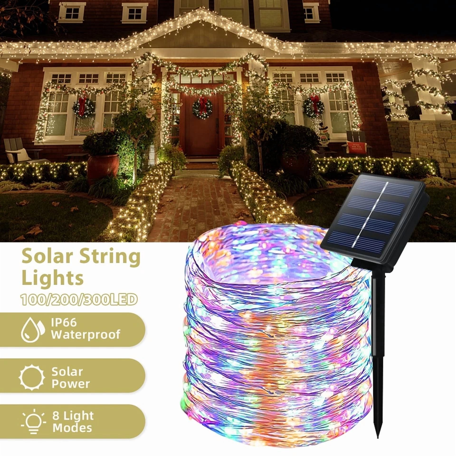 Purely Elizabeth Solar Fairy Lights (100 LED, Copper Wire String Lights for Garden and Home Decor) 0kru7