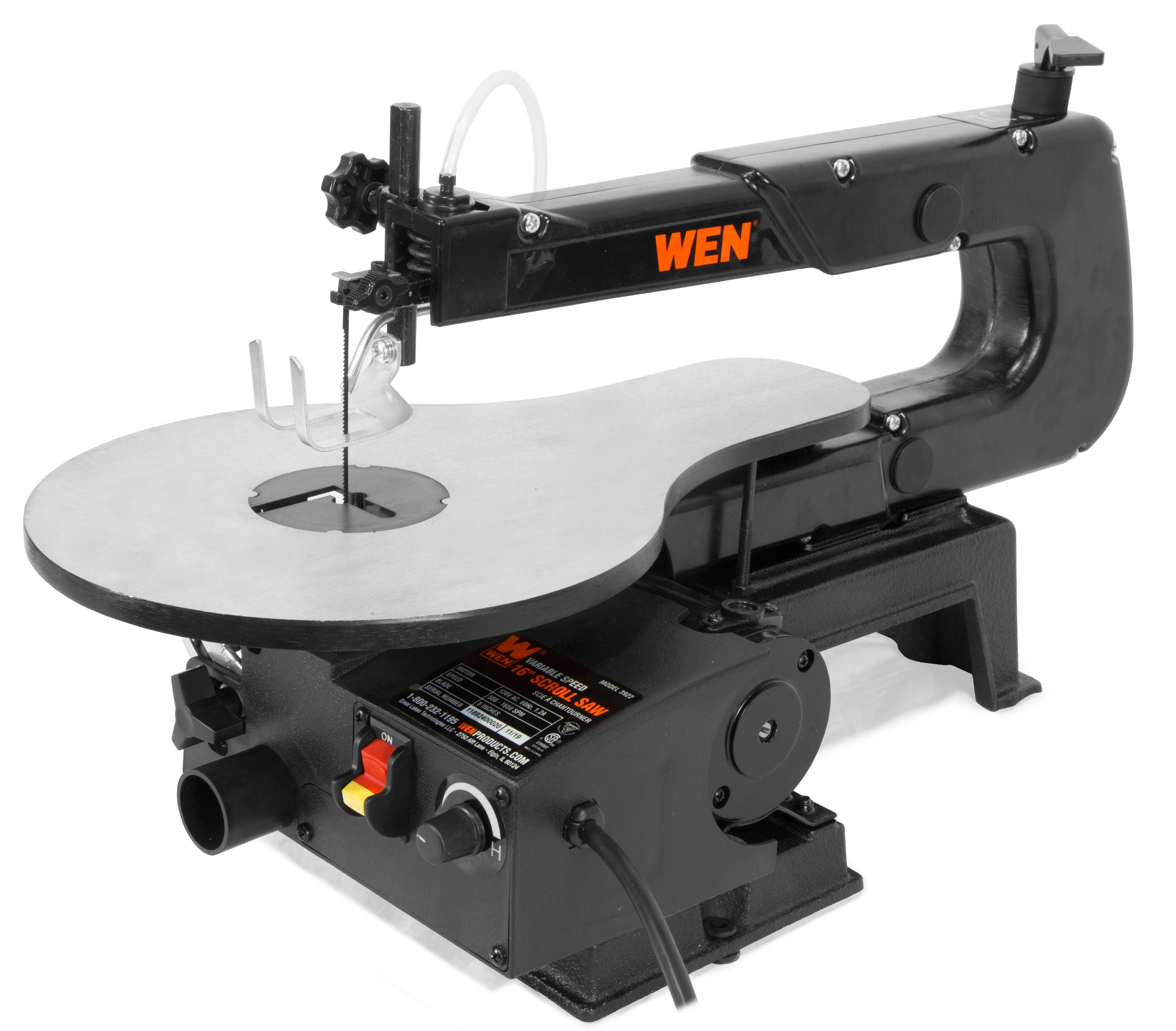 WEN 16-Inch Variable Speed Scroll Saw with Easy-Access Blade Changes (Black, 16 in) th1eb
