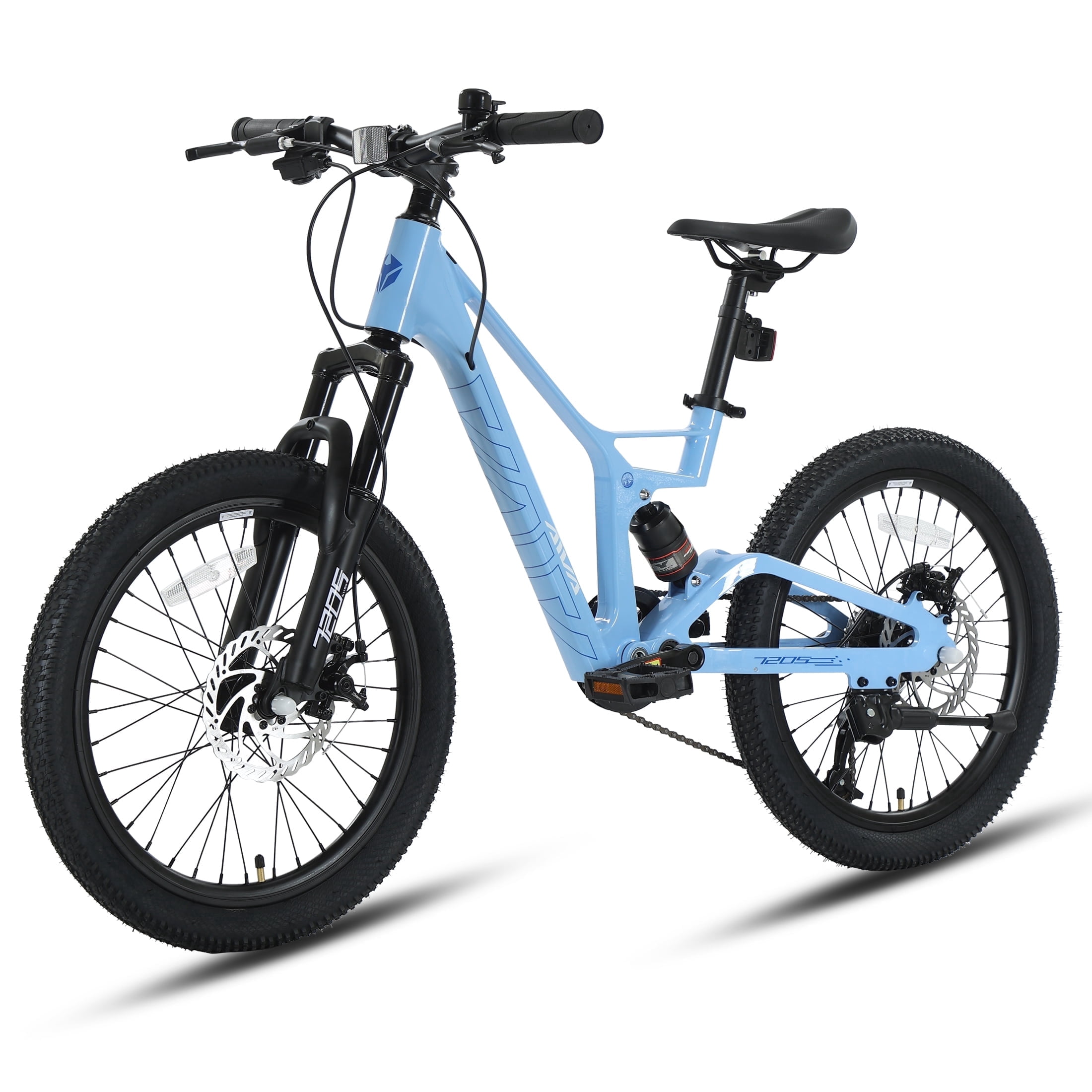 Aiva Products 20 Inch Full Suspension Mountain Bike, Magnesium Frame Outdoor Cycling Bicycle (Blue, 20 in) ce6gr