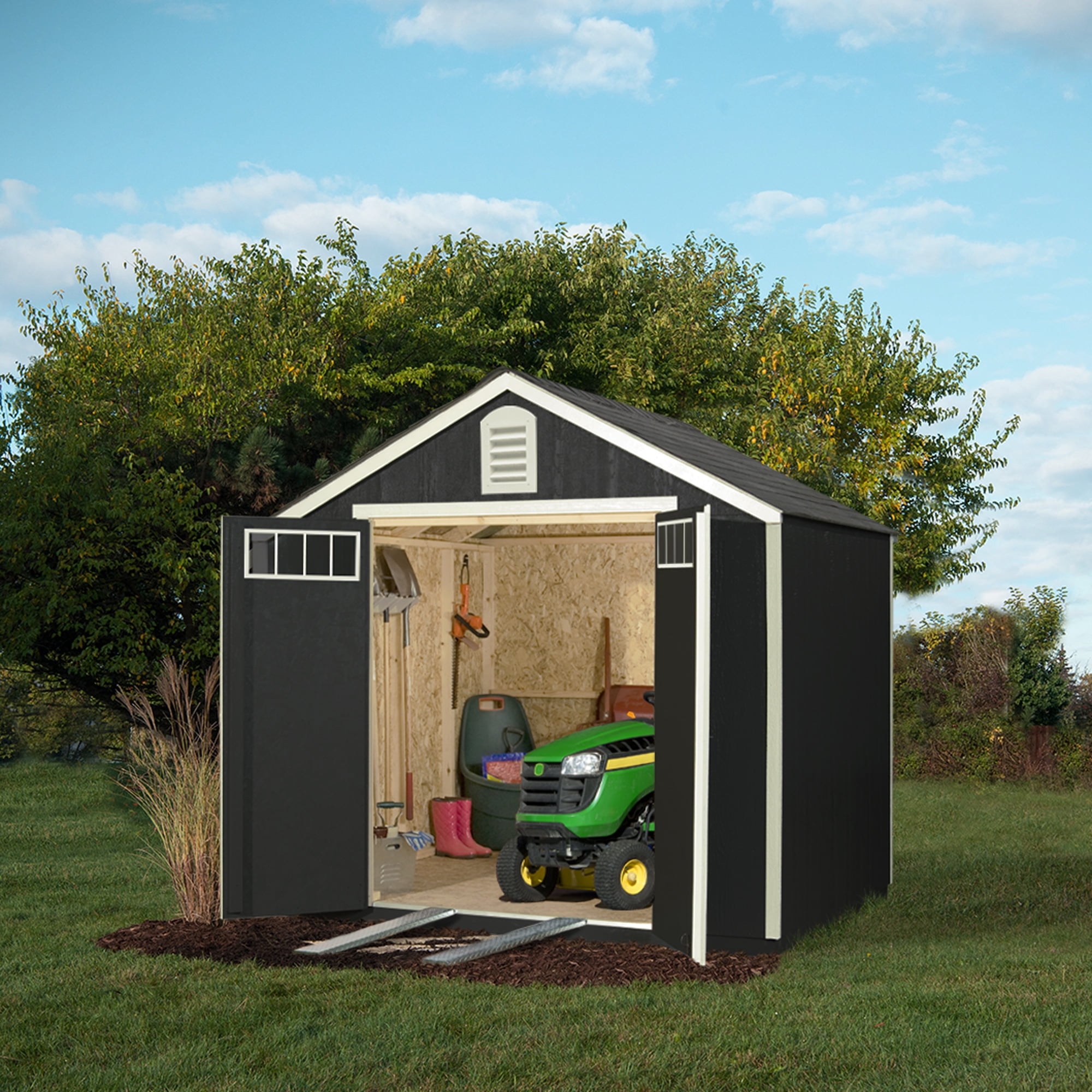 Handy Home Products Greenbriar Wood Storage Shed (Brown, 8 ft x 12 ft) hlr1g