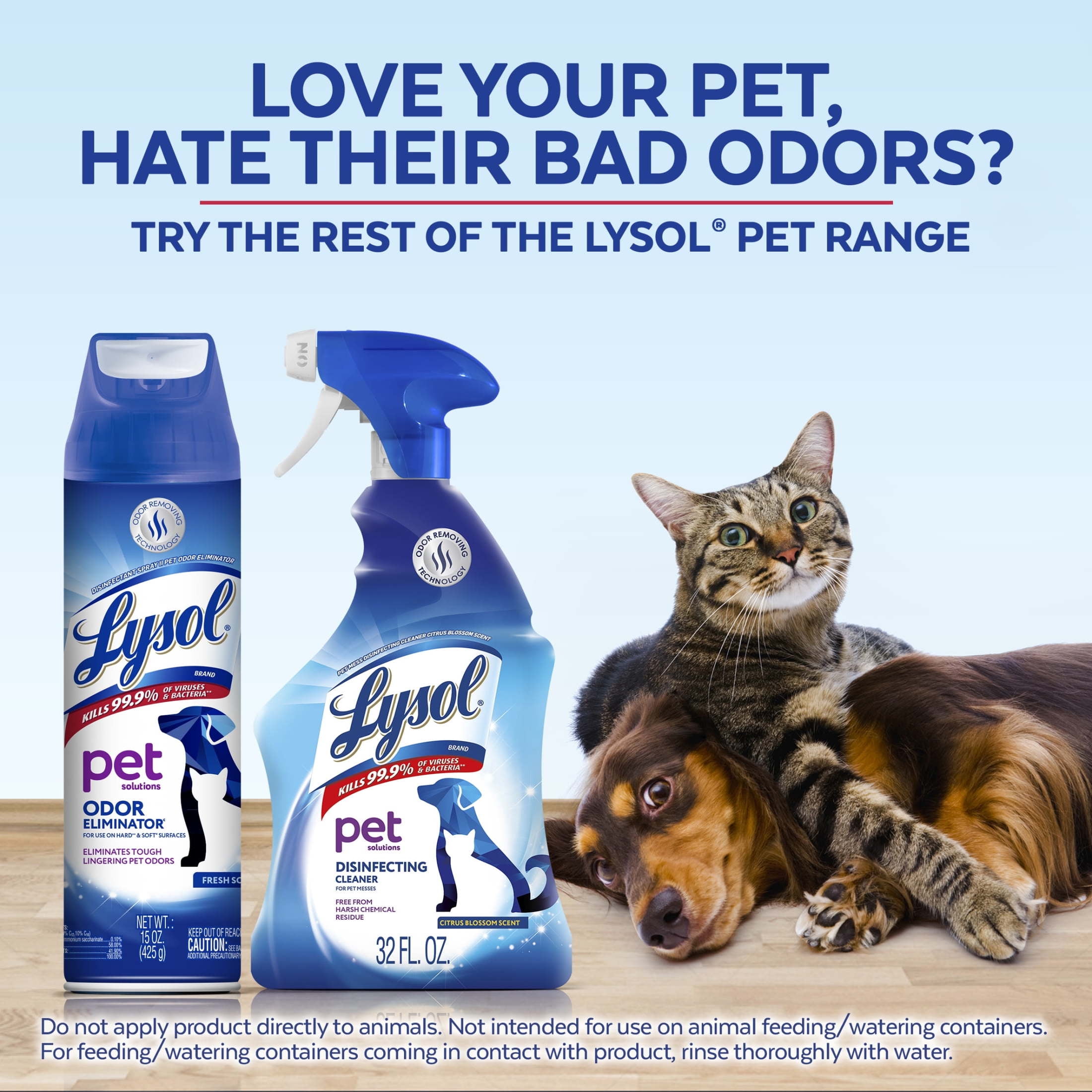 Lysol Pet Odor Eliminator Sanitizing Spray for Hard and Soft Surfaces (15 oz) m5a5b