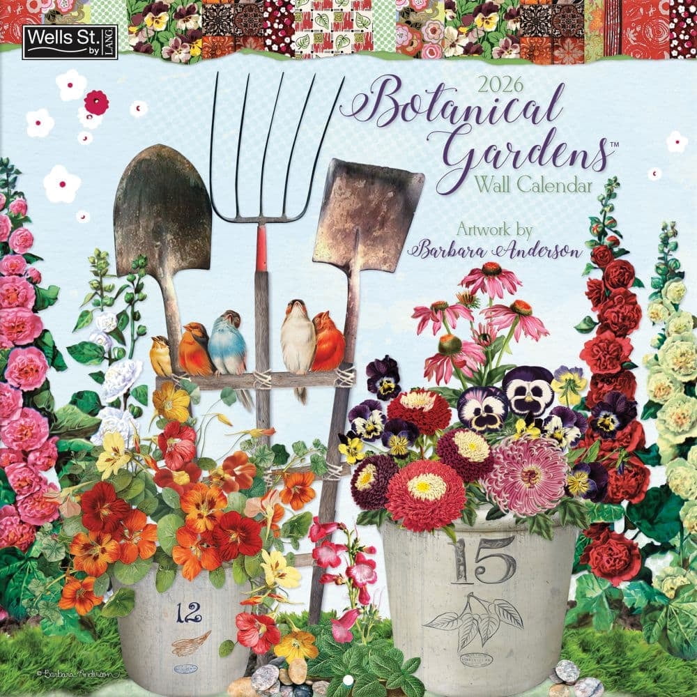 Wells Street by LANG Botanical Gardens 2026 Wall Calendar by Barbara Anderson (12 in x 24 in) fzpoc