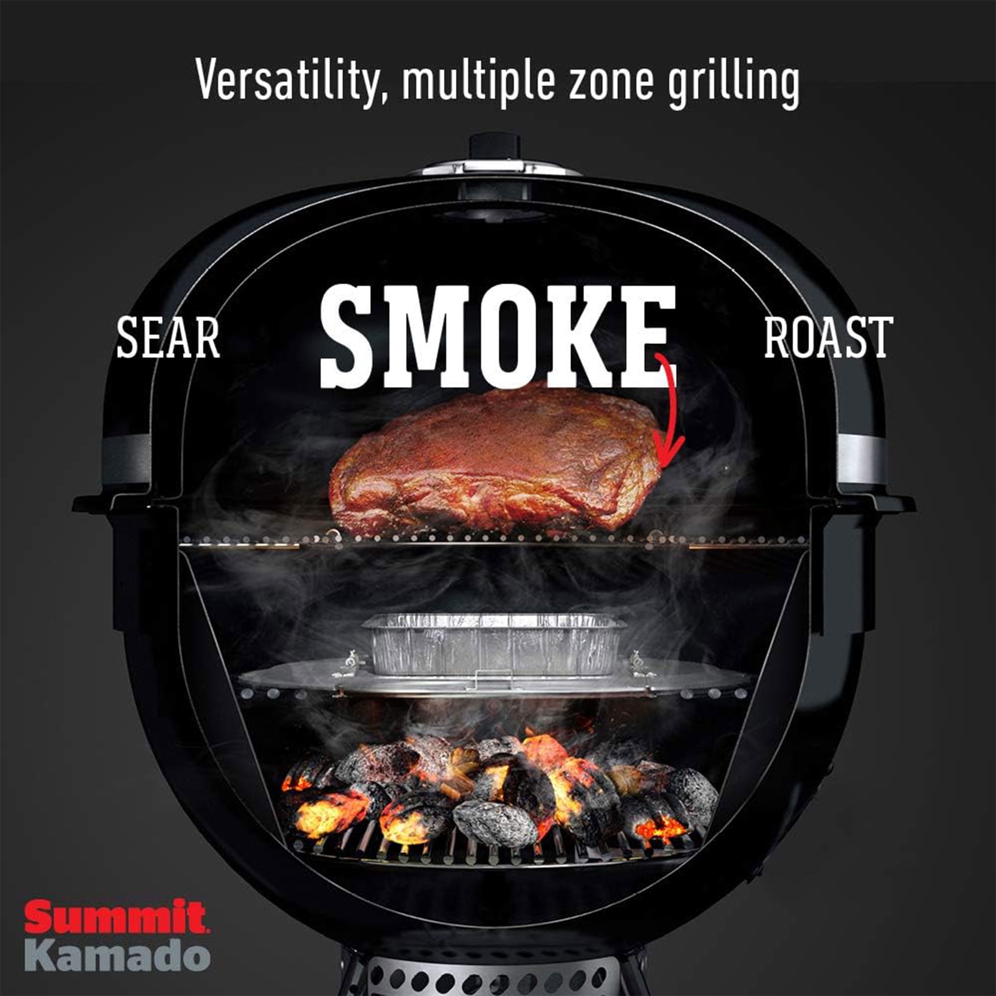 Weber Summit Kamado E6 Charcoal Grill with Stainless Steel Lid (Black, 34.8 in x 35.8 in x 44.9 in) 1lwxk