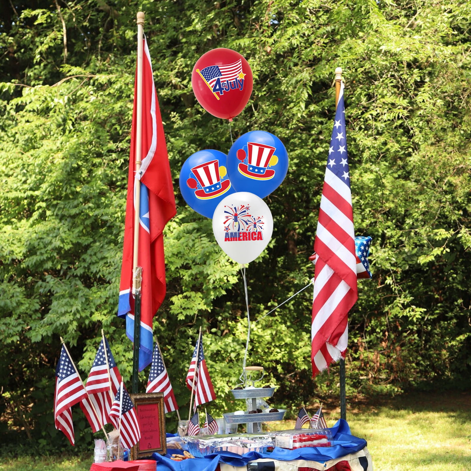 PEIBang Patriotic Balloons for Independence Day Party Decor (Red White and Blue, 10 Pieces) 0c1wh