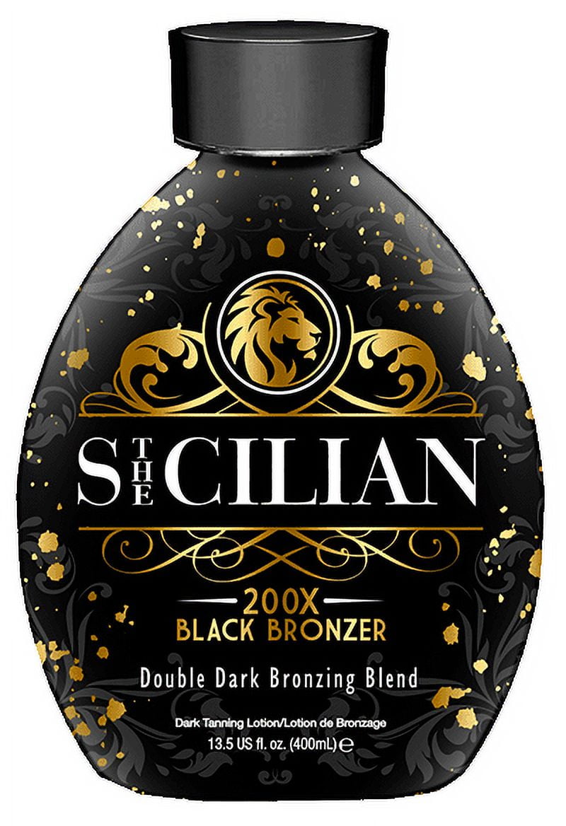 The Sicilian 200x Double Dark Bronzing Self Tanner Tanning Lotion (Black, 13.5 fl oz) 0ho35