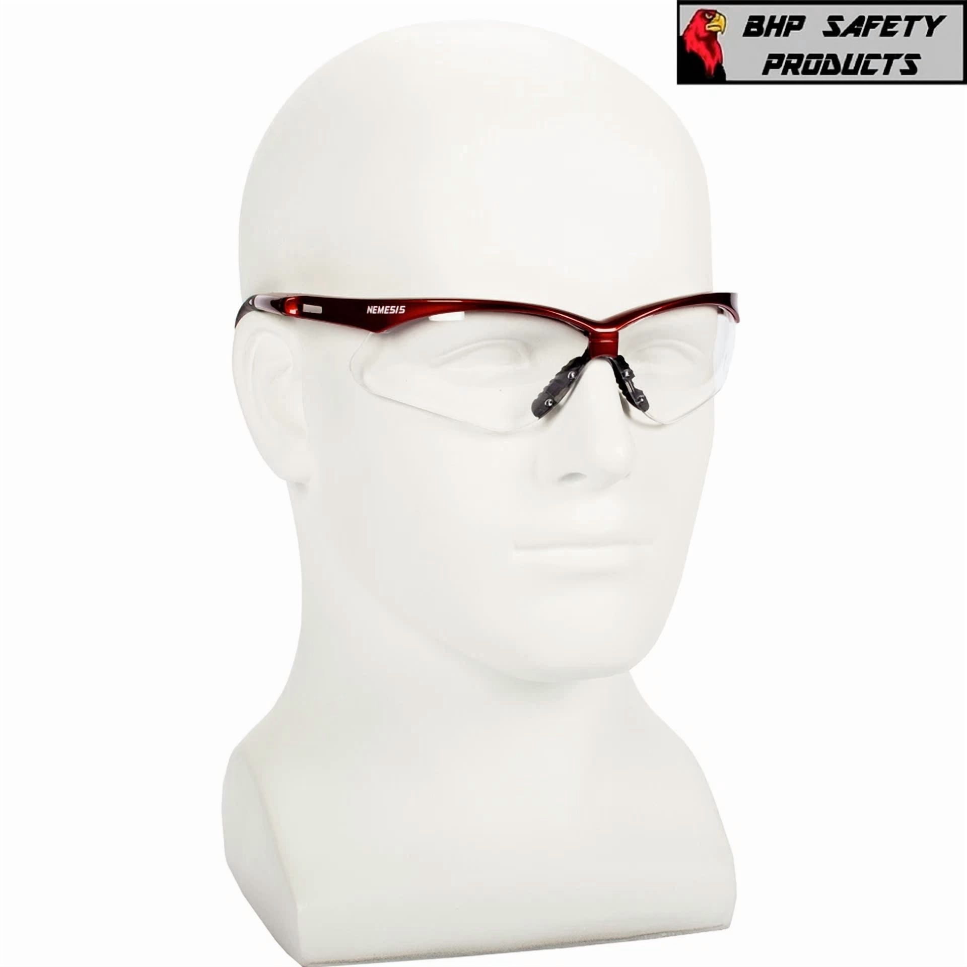 YANI Kleenguard Nemesis Safety Glasses with Anti-Fog Lens (Red Frame, 3 Pairs) 017si
