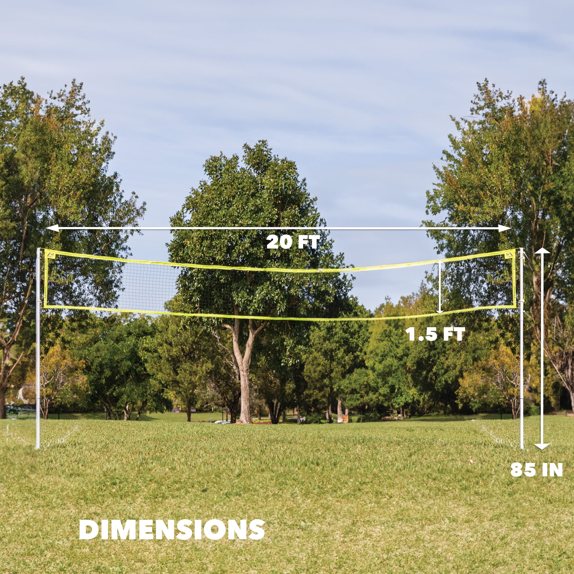EastPoint Sports 2-in-1 Volleyball and Badminton Set, Adjustable Height Net System for Outdoor Play (1 Set) wehco