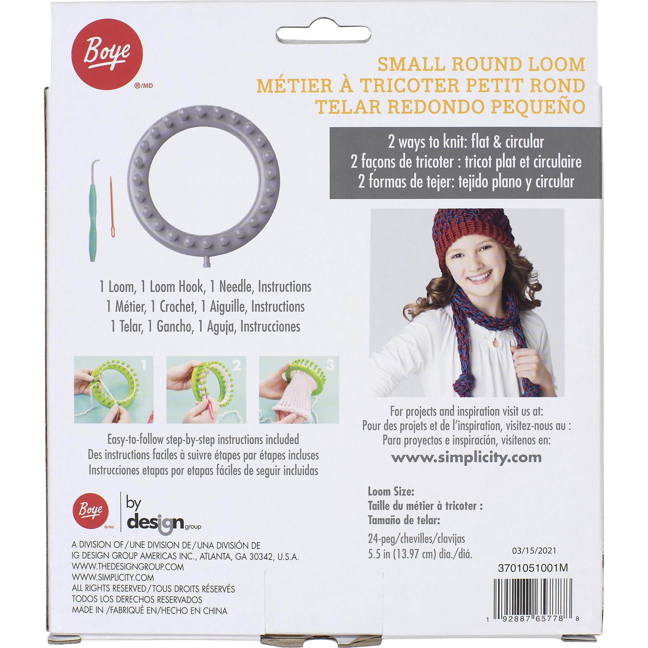 Simplicity Boye Small Round Loom Knitting Set (Grey, 3 Pieces, 5.5 in) 0f8a6