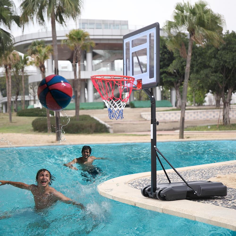 Ktaxon Portable Poolside Basketball Hoop, Adjustable Height Swimming Pool Goal (Black, 45 in - 53 in) 3avxu