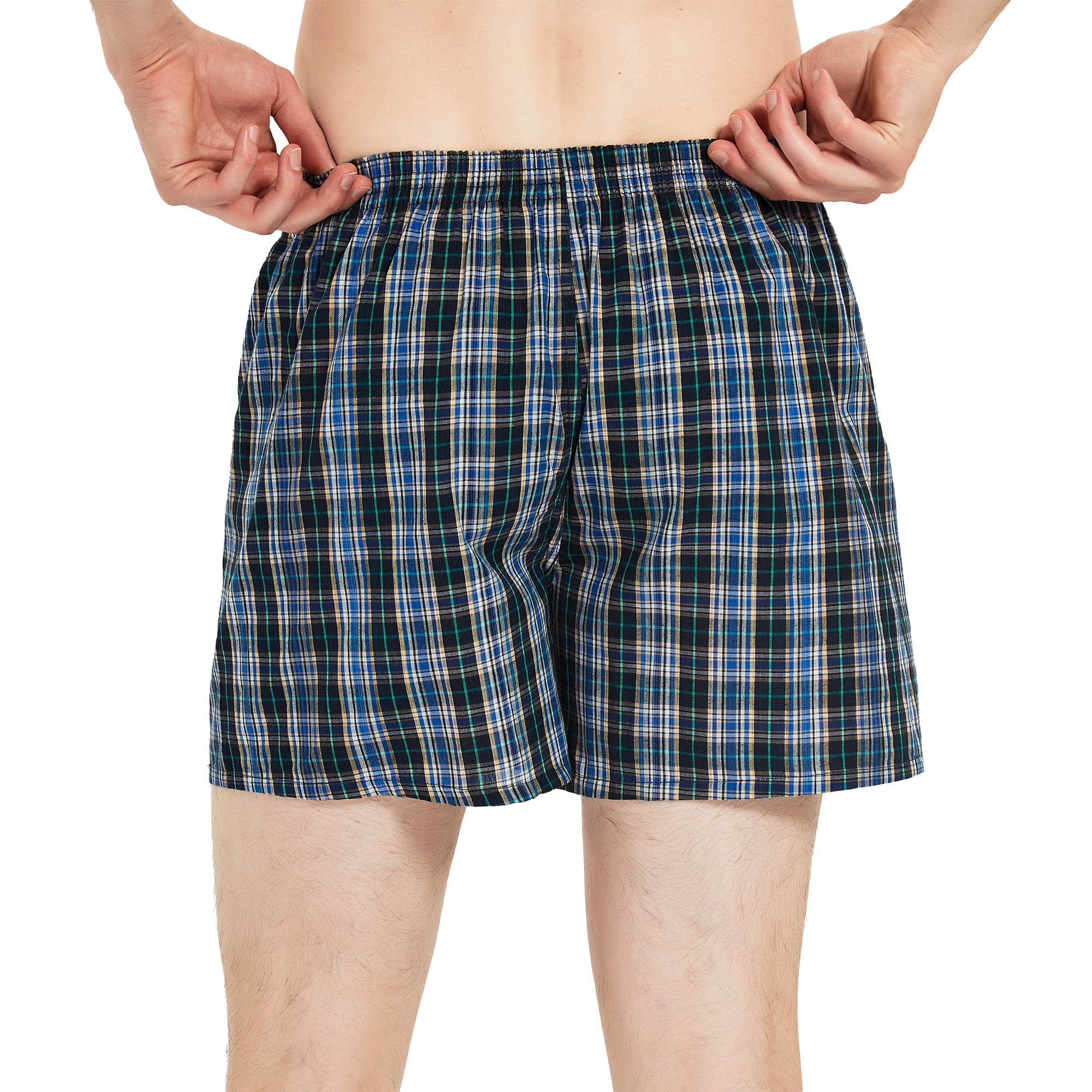 Onimisc Men's Woven Boxer Shorts Breathable Cotton Underwear (Assorted Colors, 6 Pack) d793w
