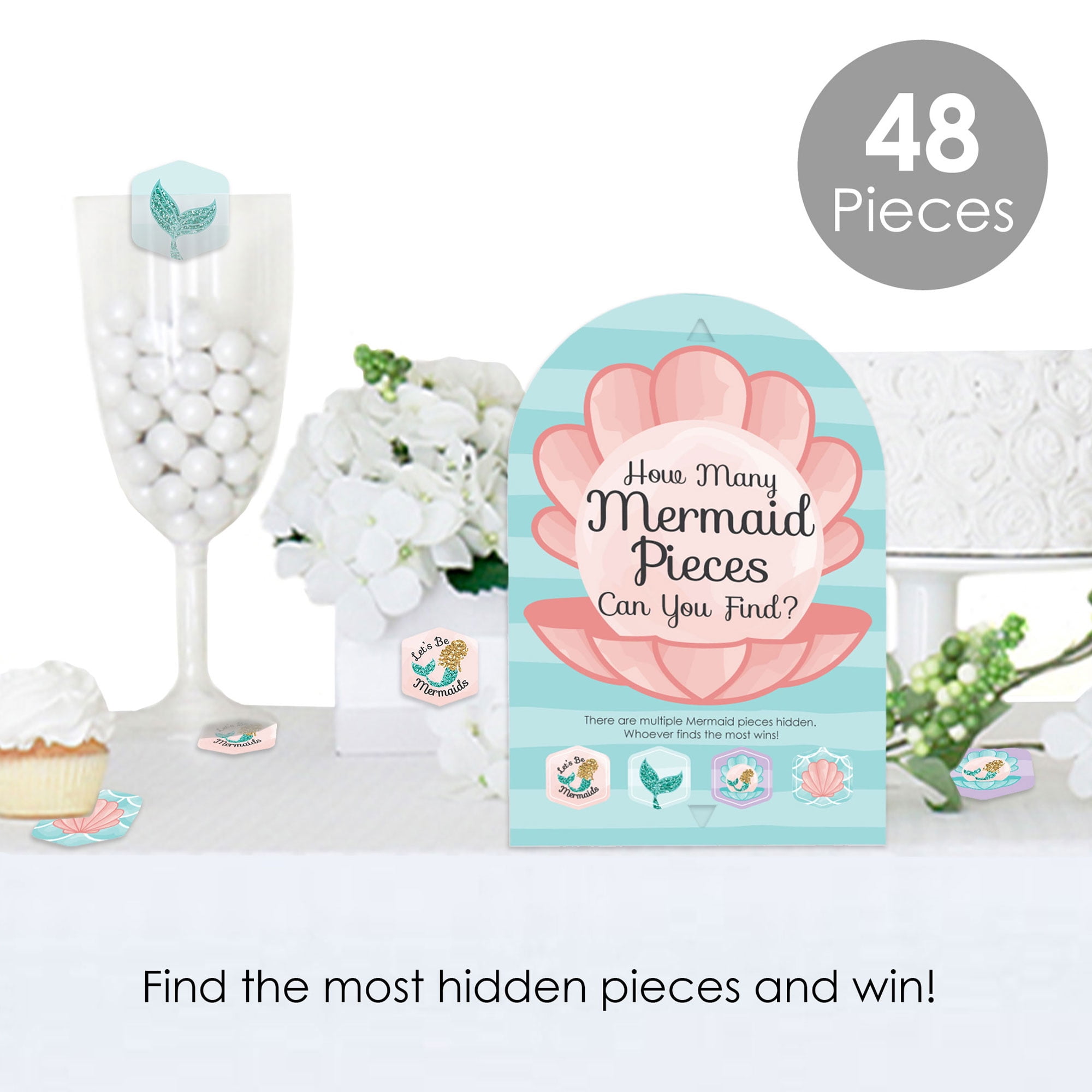 Big Dot of Happiness Let’s Be Mermaids Scavenger Hunt Game Set (48 Pieces, 7.5 in x 11 in) x7twq