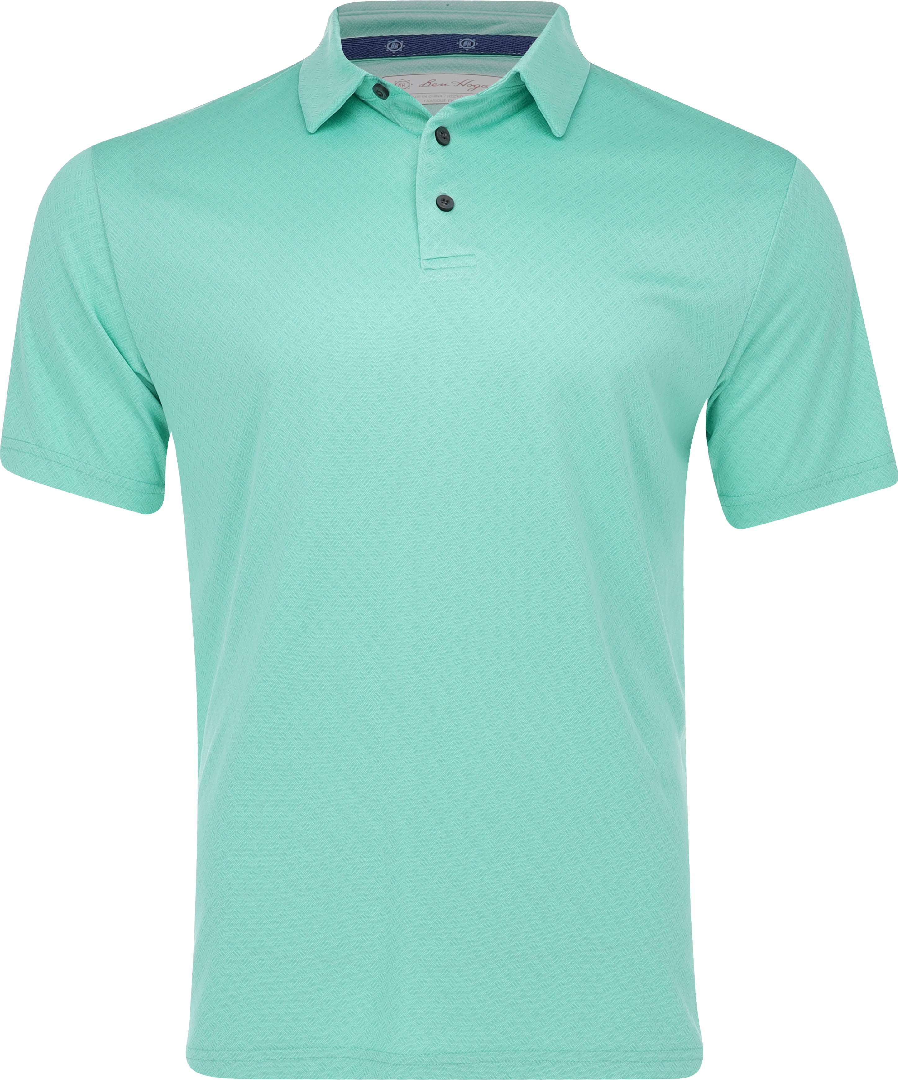 Ben Hogan Men's Jacquard Florida Keys Polo Shirt (Blue, S) h7ns5