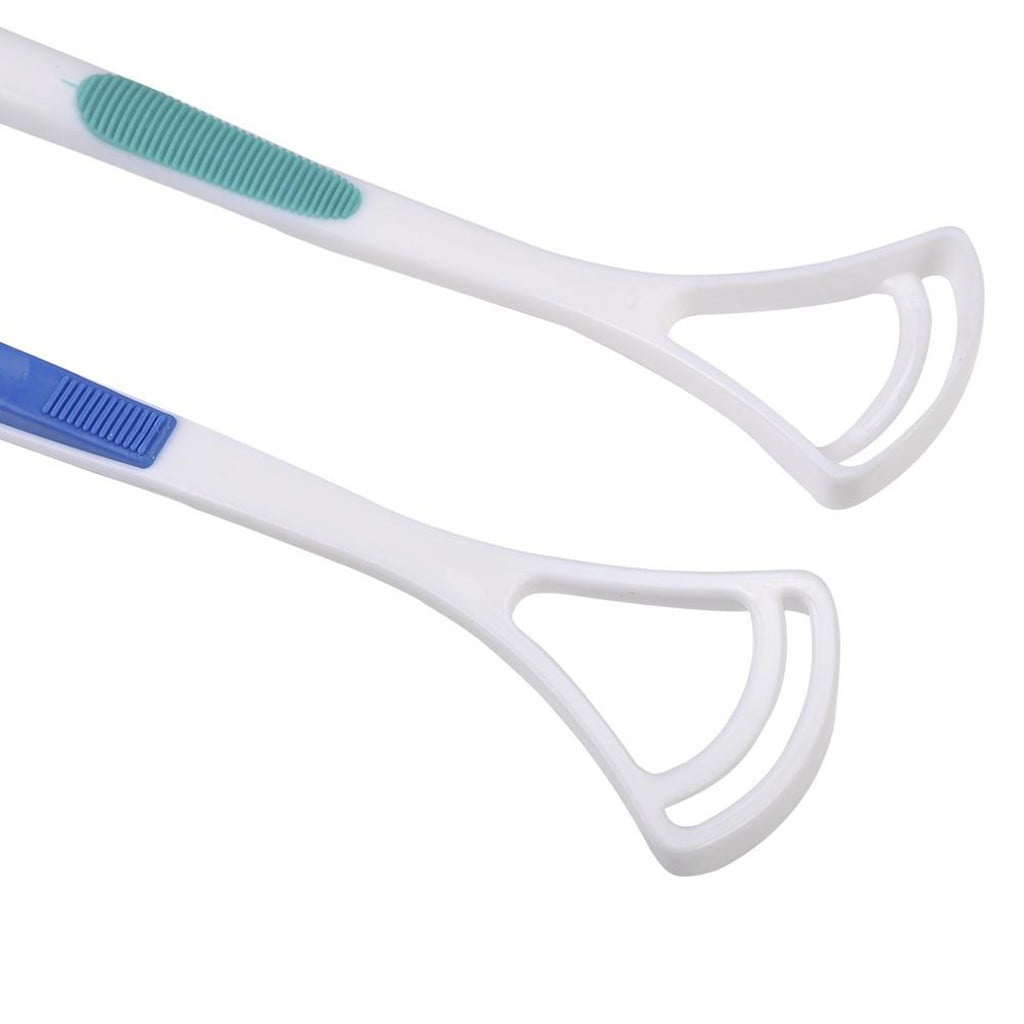 Skegnu Tongue Scraper Cleaner Brush for Oral Hygiene and Fresh Breath (Green, 2 Pack) xec58