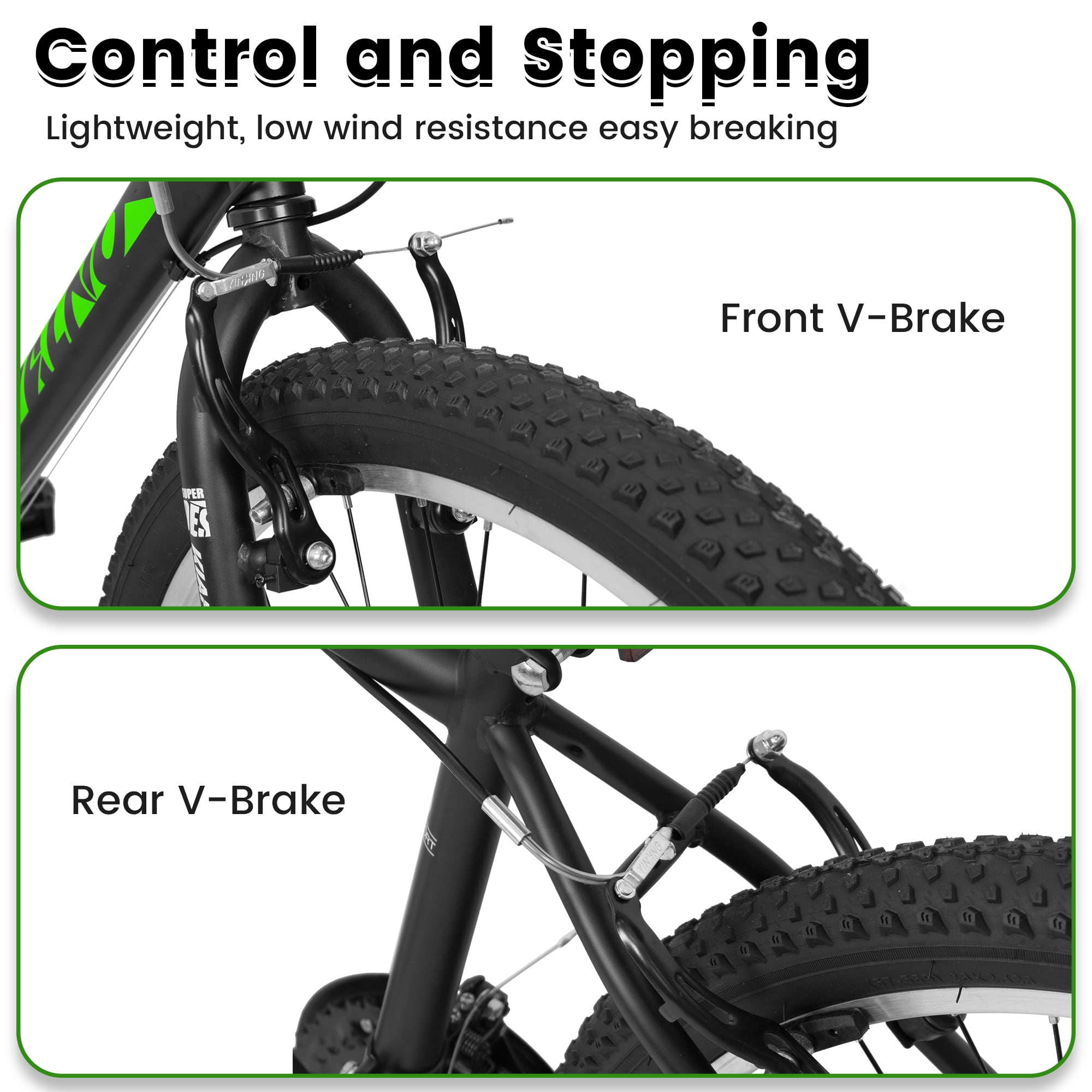 Ecarpat Mountain Bike 26 Inch High-Carbon Steel Frame 21-Speed Adult Sport Bicycle (Green, 26 in) 2citv