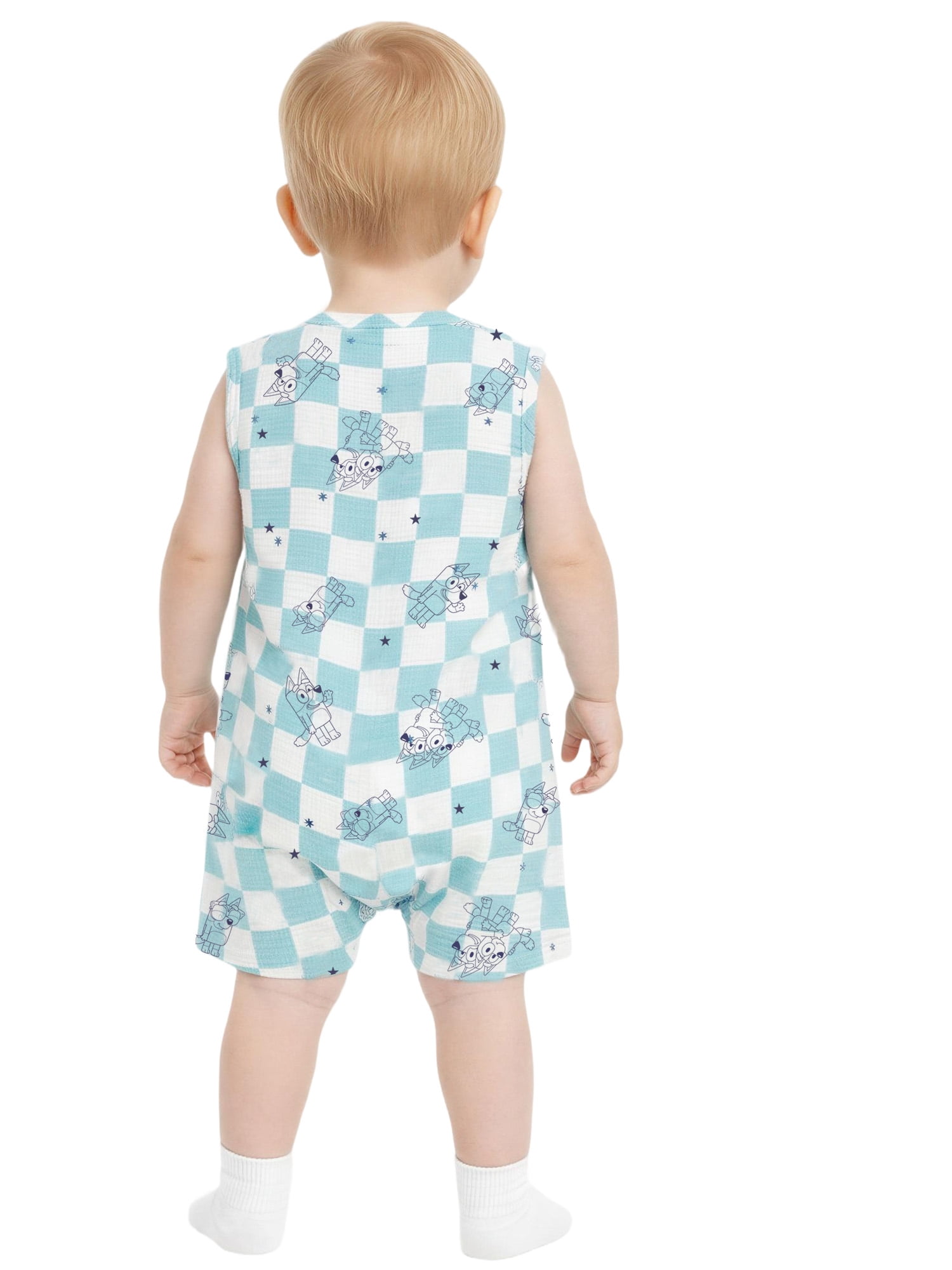 Bluey Baby Boy 2 Pack Rompers (Blue, 0-24 Months) aon5h
