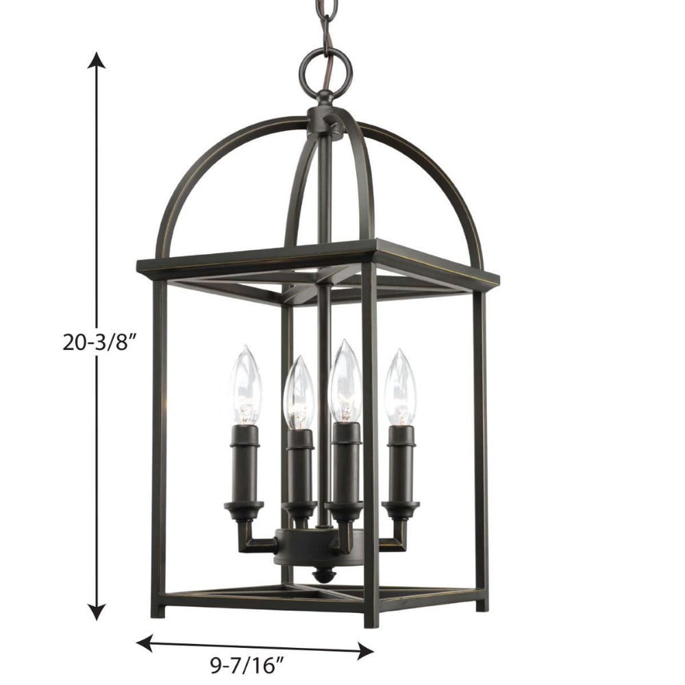 Progress Lighting Piedmont 4-Light Foyer Lantern (Antique Bronze, 20 in) hy6uh - Image 3