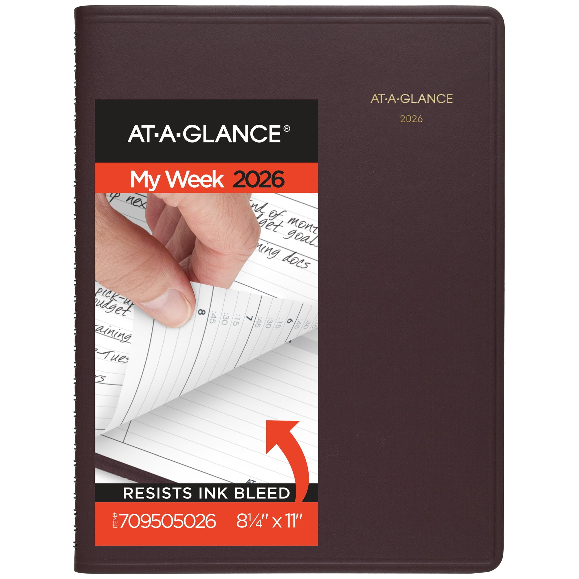 AT-A-GLANCE 2026 Weekly Appointment Book Planner, Professional Scheduling Organizer (Winestone, 8.25 in x 11 in) 2tcxw