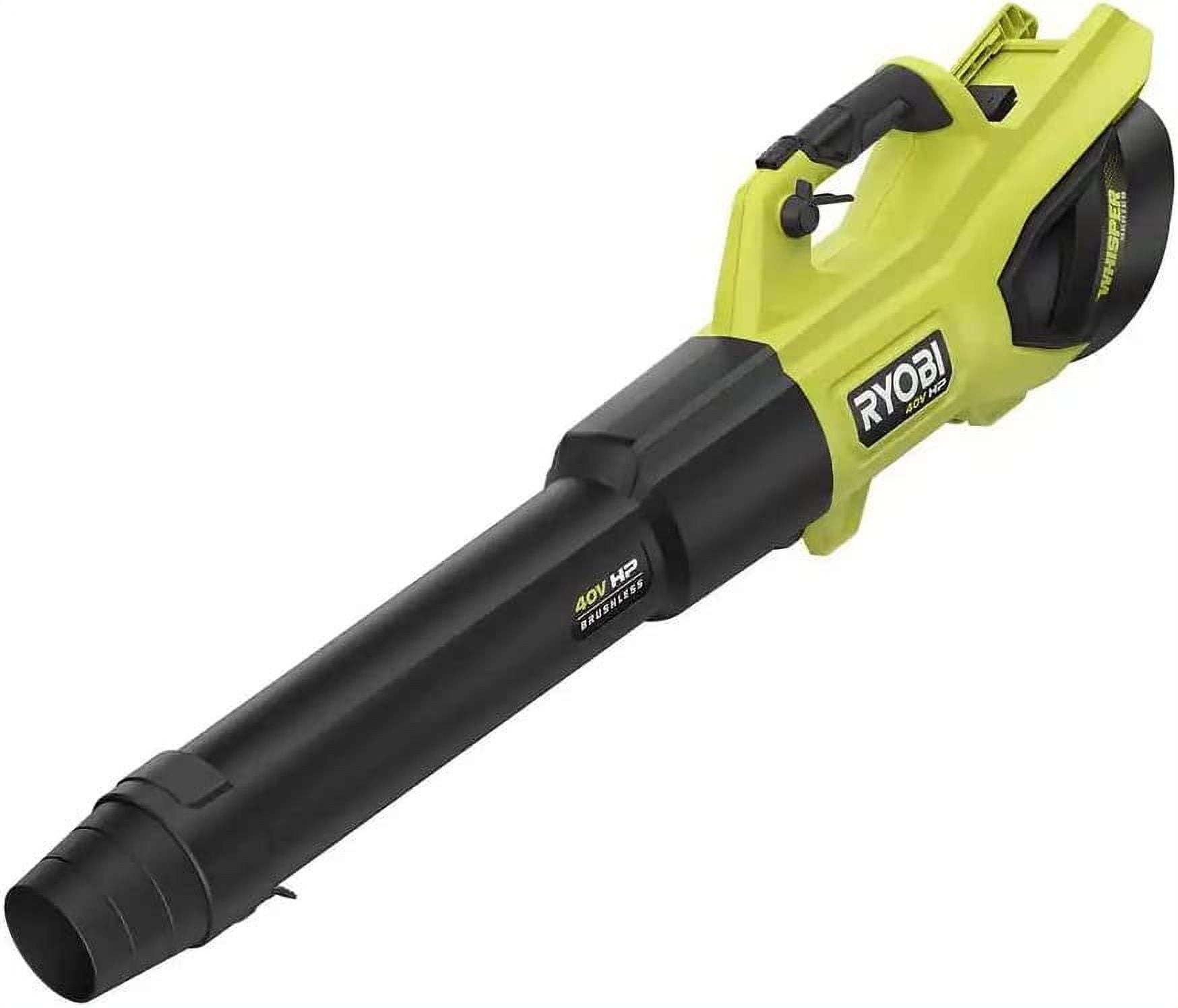Ryobi 40V Whisper HP Brushless Cordless Jet Fan Leaf Blower (190 MPH, 730 CFM, Tool Only) aecnv