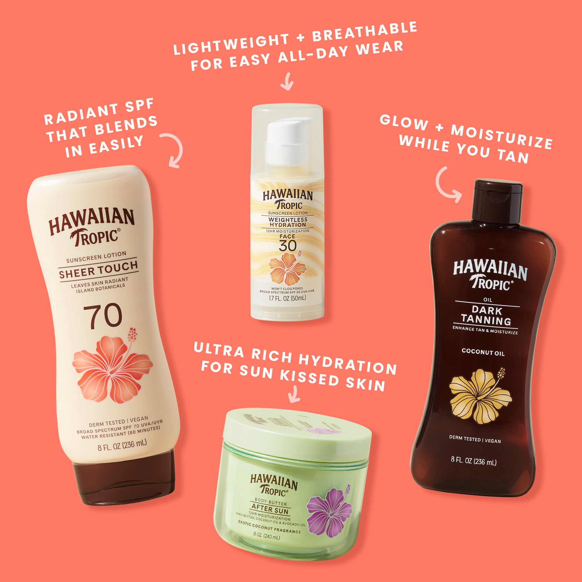Hawaiian Tropic Sheer Touch Sunscreen Lotion, Broad Spectrum SPF 70, Ultra Radiance Formula (8 fl oz) 6movo