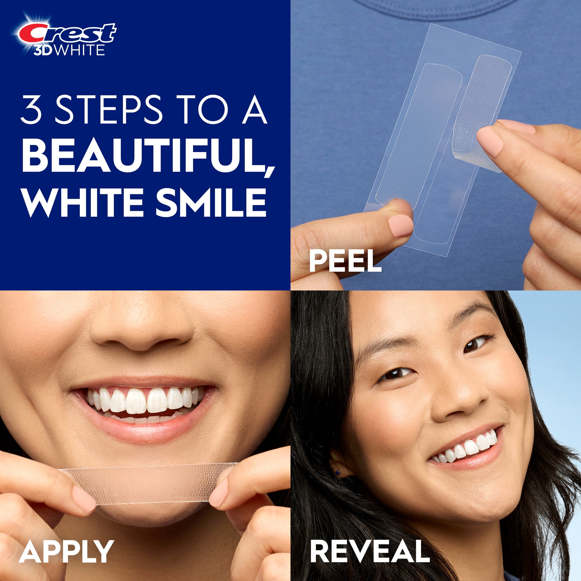 Crest 3DWhitestrips Classic White Teeth Whitening Kit (White, 10 Treatments) twslt