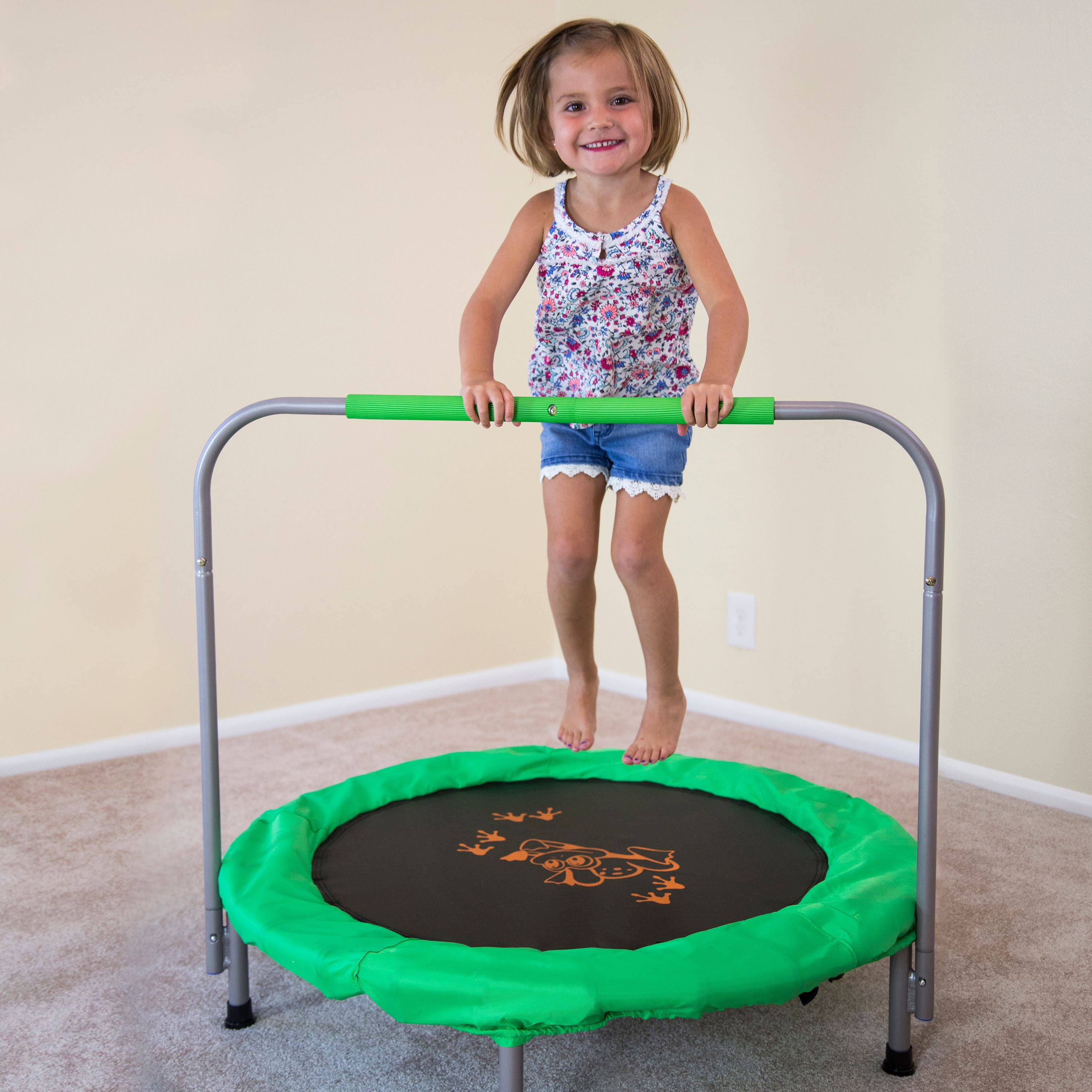 Skywalker Trampolines Mini Bouncer with Handlebar (Green, 36 in) pczfa