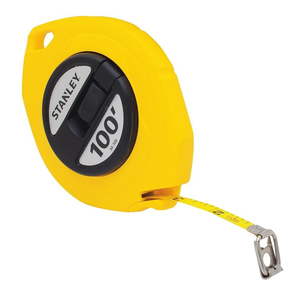 Stanley Long Tape Measure, Heavy-Duty Steel Blade, High-Visibility (Yellow, 100 ft.) xp7hm