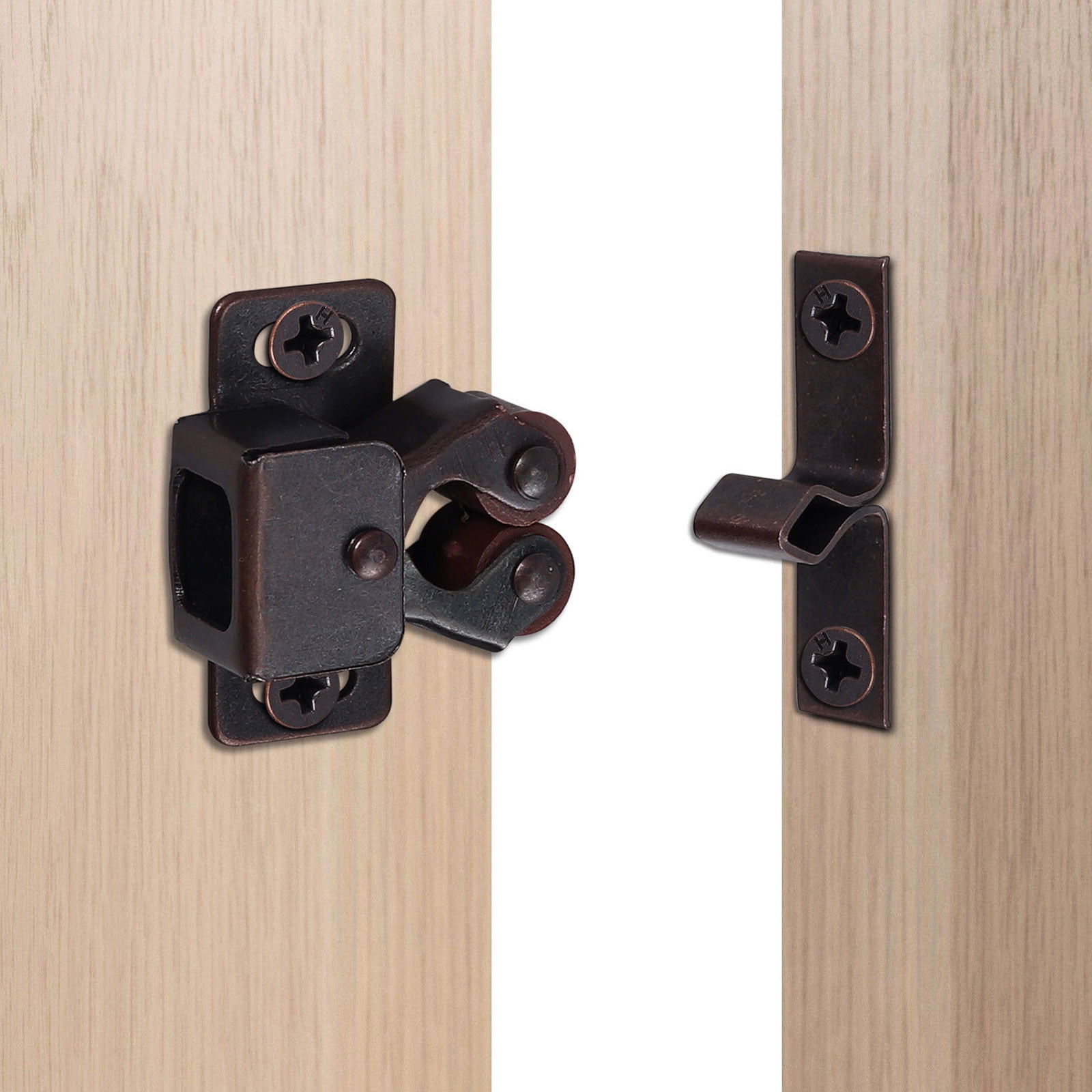 TSV Double Roller Catch Cabinet Door Latch Hardware (Oil-Rubbed Bronze, 10 Pack) cc6tj