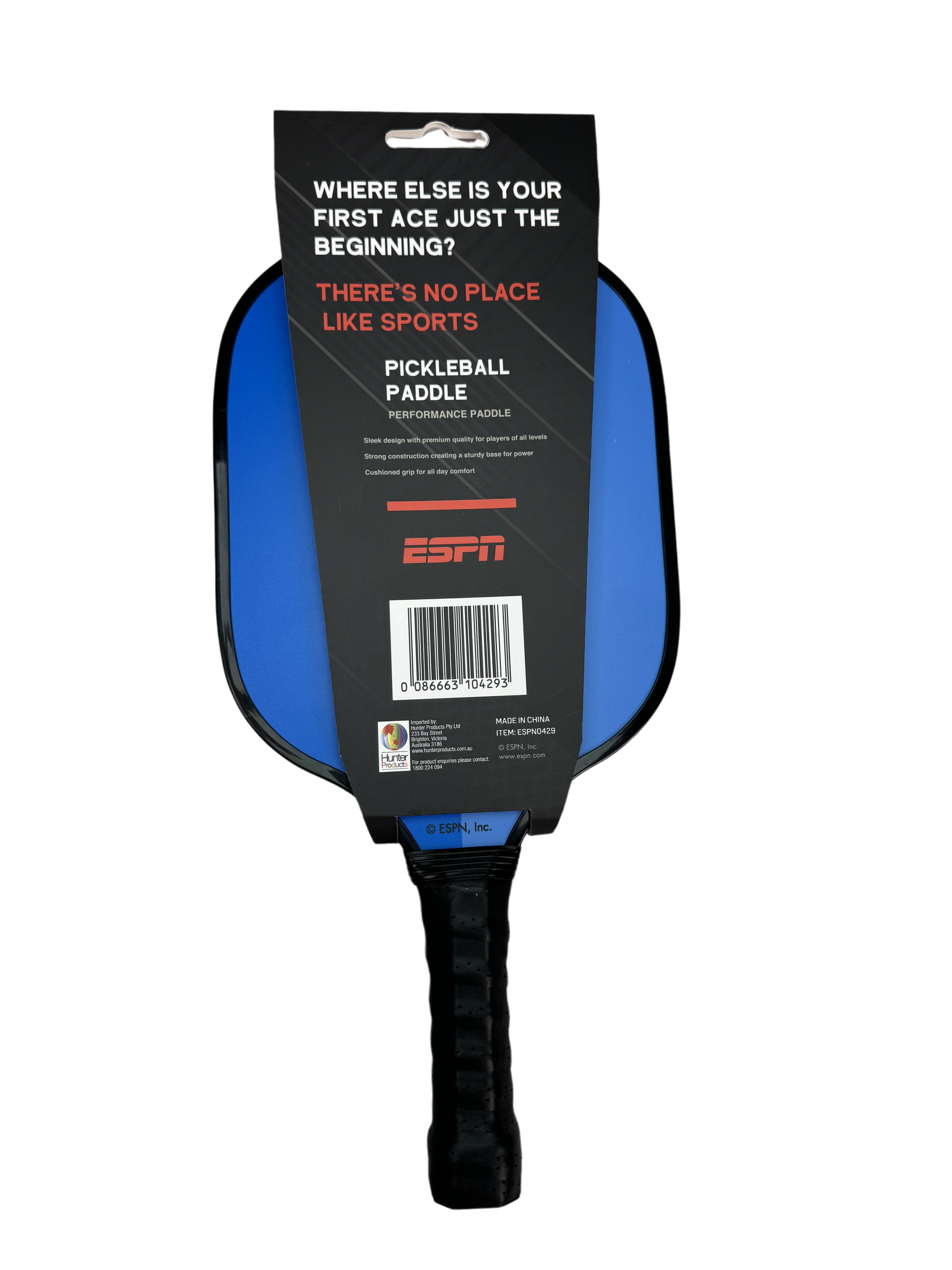 ESPN Wooden Performance Pickleball Paddle, Durable Grip and Lightweight Design (Blue, 16 in) lhdfw