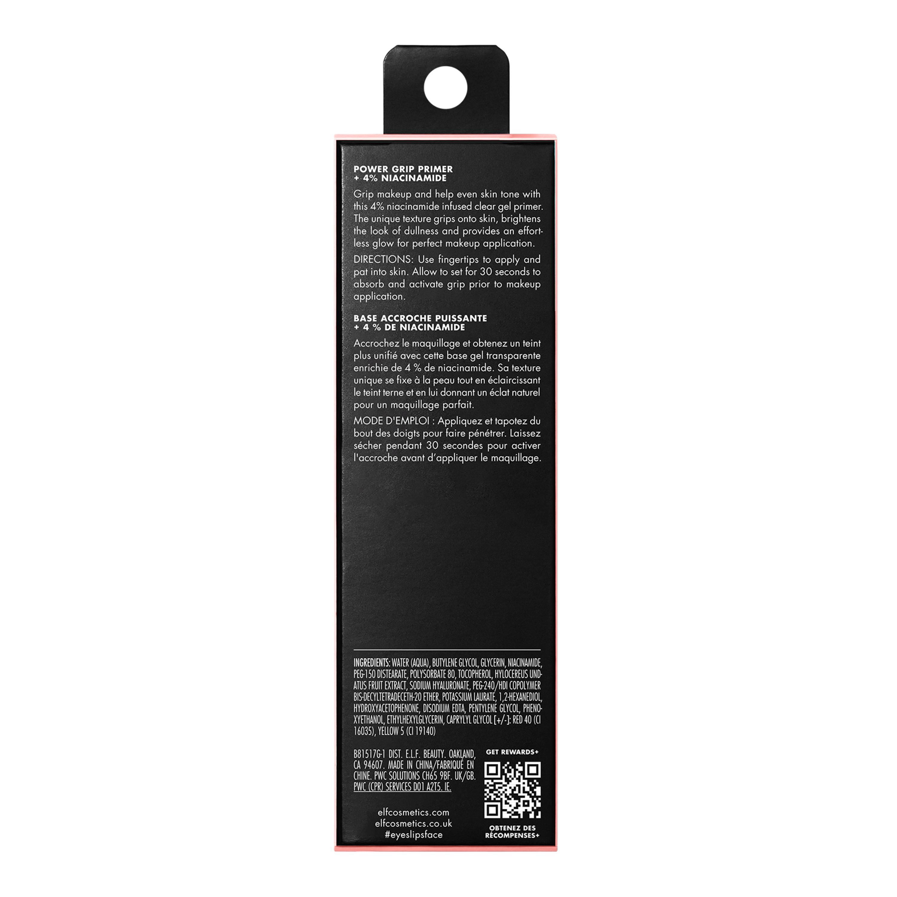 e.l.f. Cosmetics Power Grip Primer with 4% Niacinamide, Long-Lasting Makeup Base (Clear, 0.8 fl oz) tylpl
