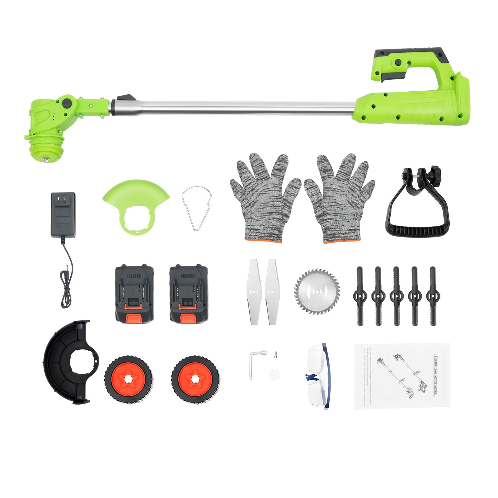 Generic Cordless Grass Trimmer Electric Lawn Mower with 650W Motor (Green, 1 Unit) 8s2my