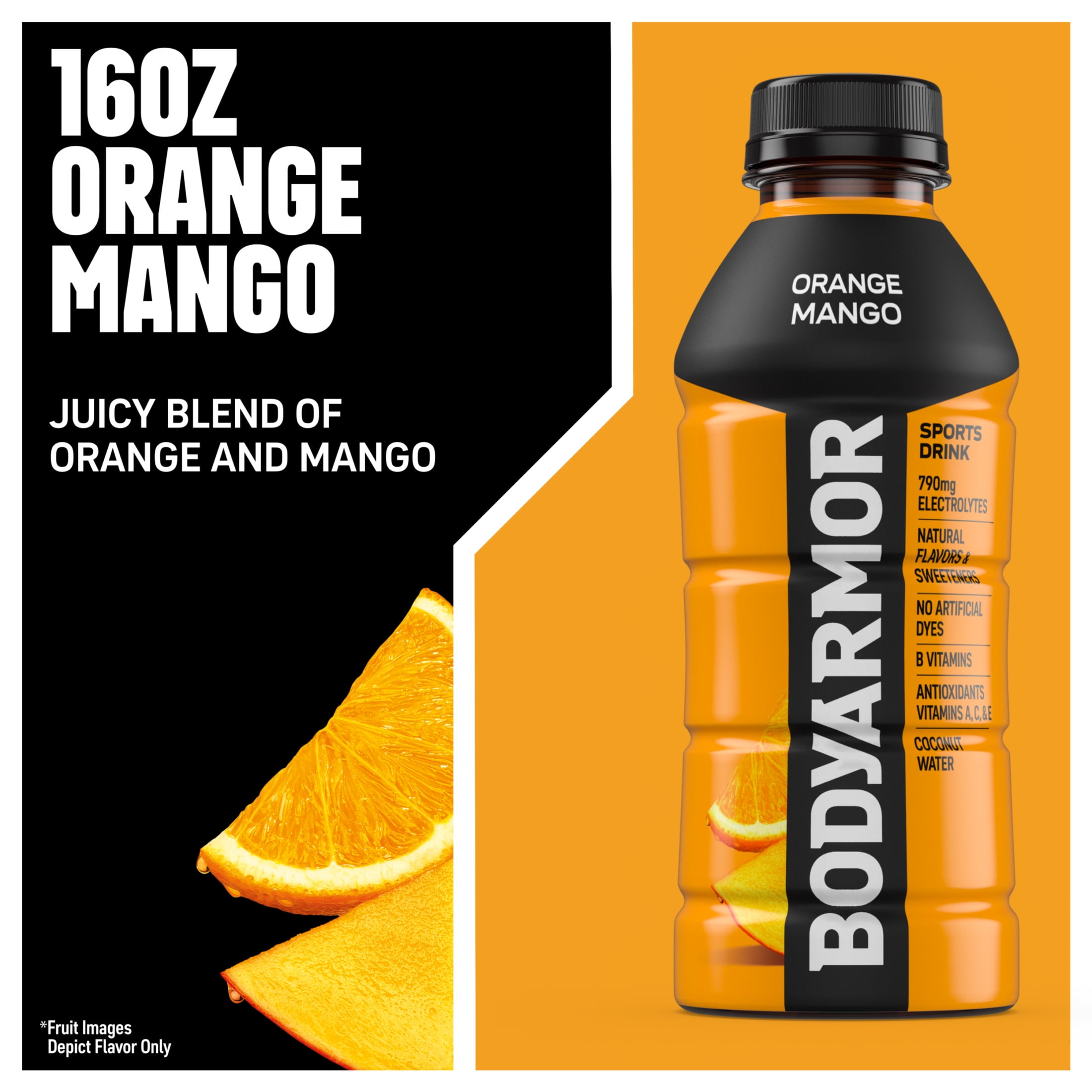 BODYARMOR Sports Drink Electrolyte Beverage Orange Mango (Orange, 16 fl oz) xf10o