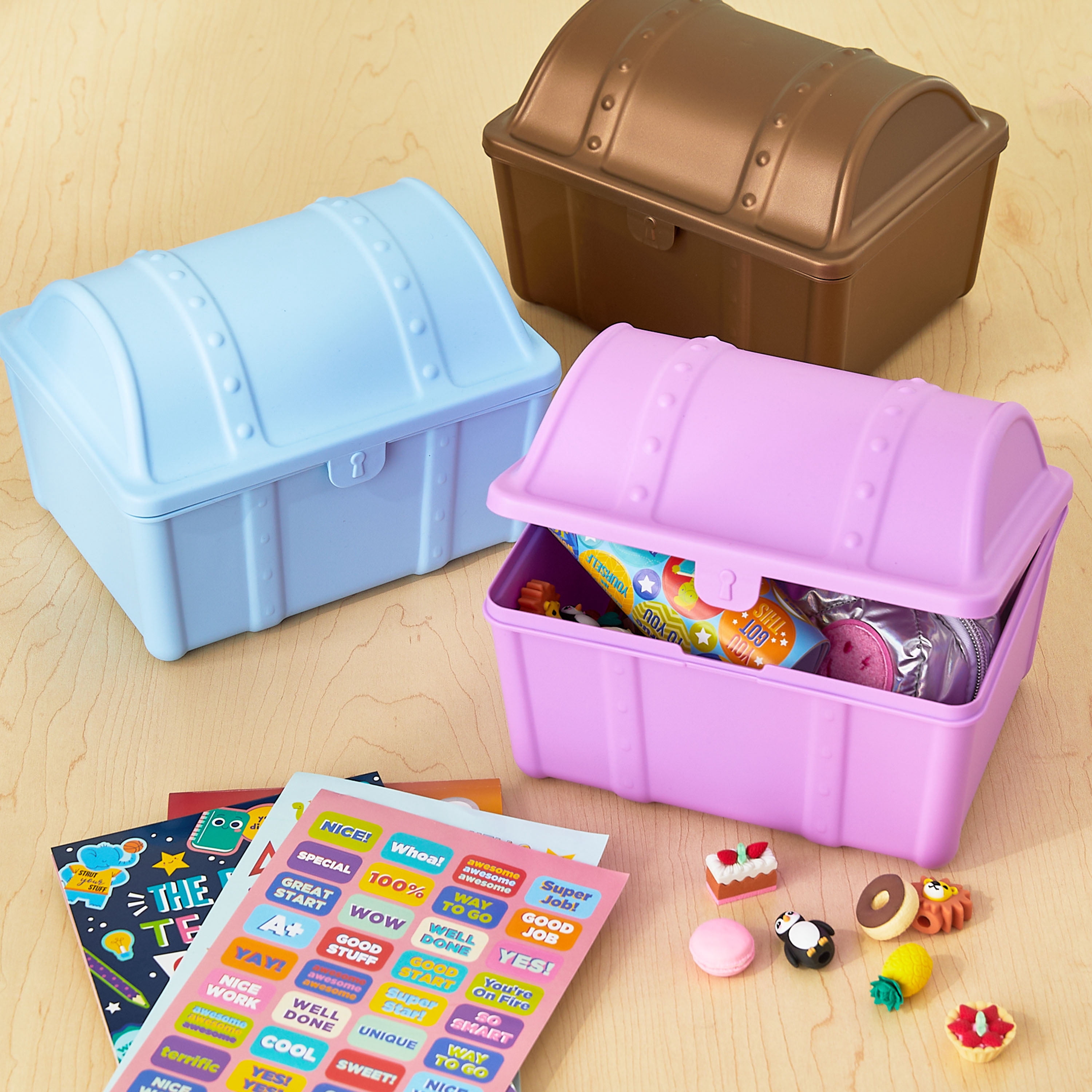 Pen+Gear Treasure Box Storage Organizer for Classroom and Office Supplies (Bronze, 9 in x 7 in x 6.25 in) i9hph