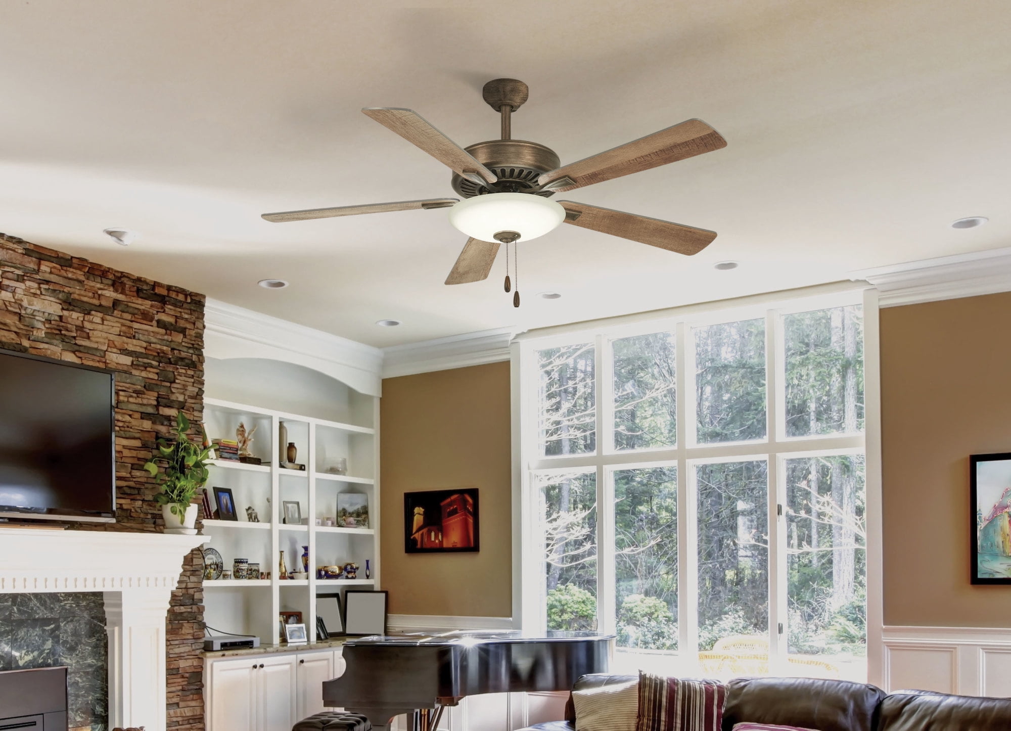 Minka-Aire Contractor LED Ceiling Fan with Light (Oil-Rubbed Bronze, 52 in) t8o6n