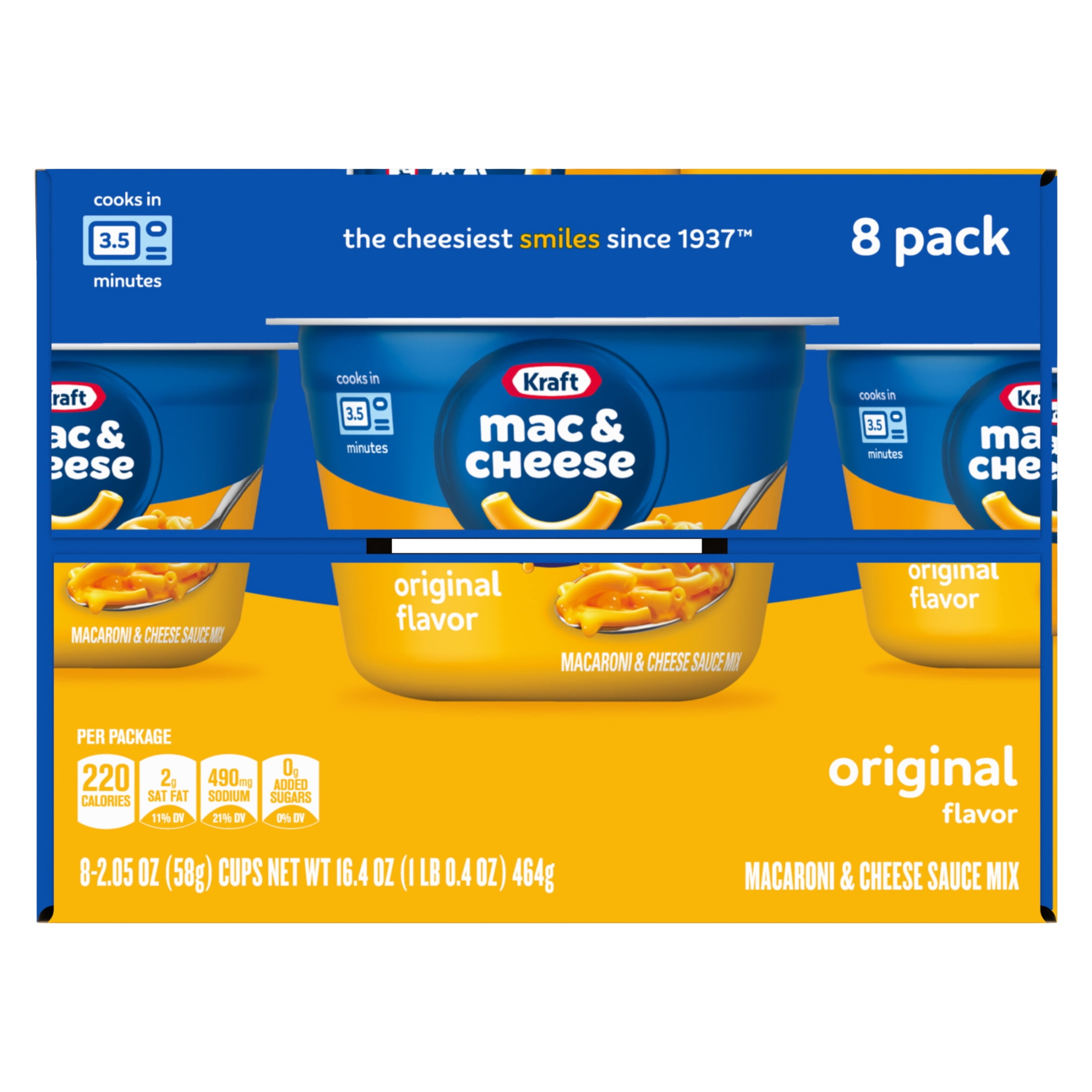 Kraft Original Macaroni and Cheese Dinner Cups (8 Pack, 2.05 oz Each) 9nz4p