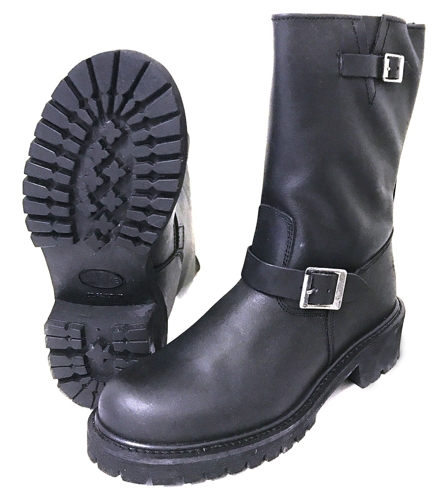 ClimaTex Men's Engineer Motorcycle Boots Heavy-Duty Leather Biker Footwear (Black, 12 in) 6fw3y