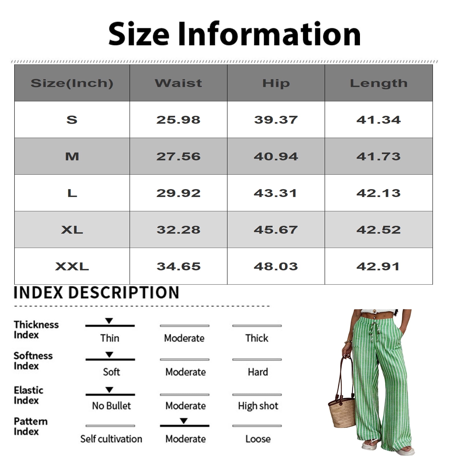 Textilo Womens Striped Wide Leg Palazzo Pants Casual Drawstring Trousers with Pockets (Khaki, M) qh4xn