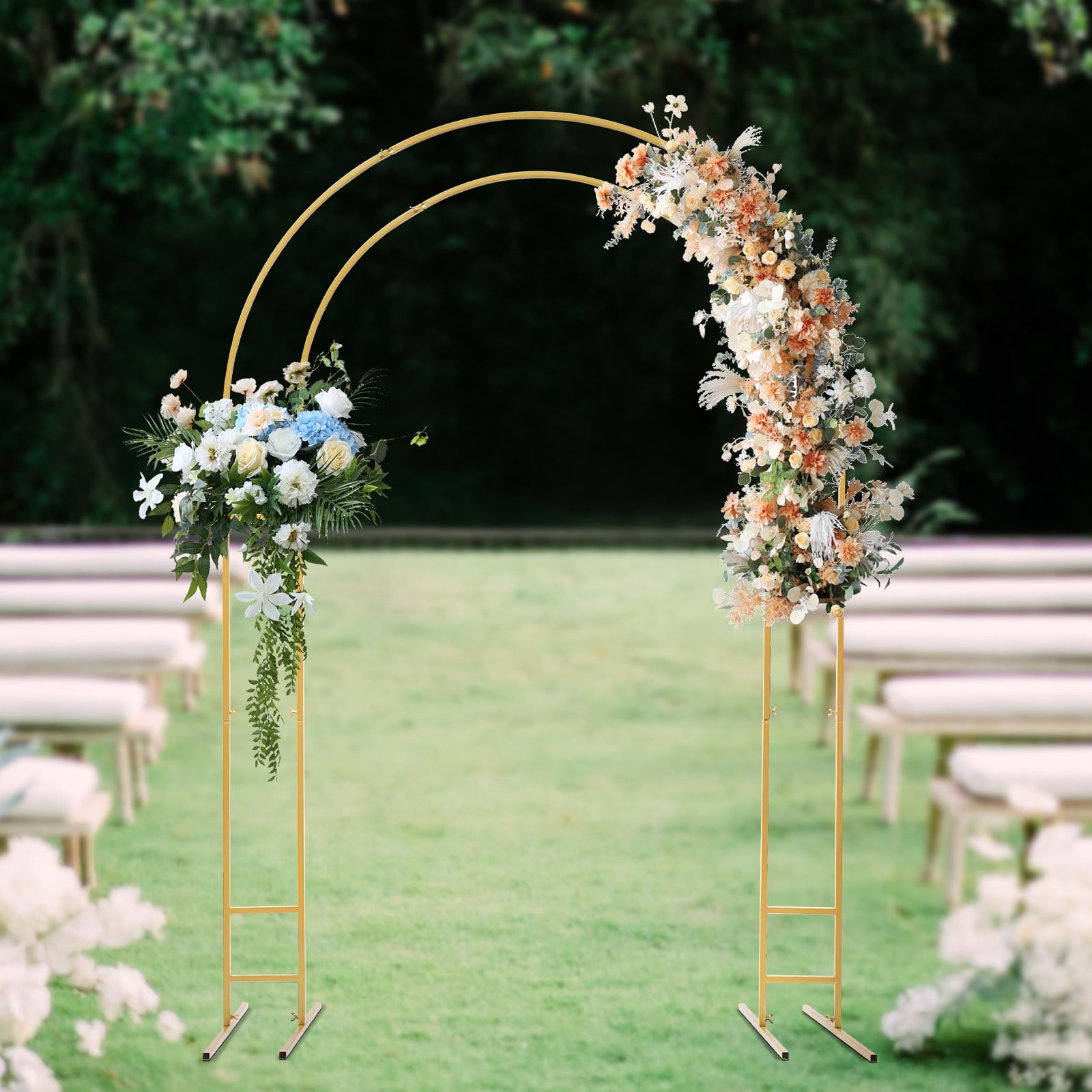 Generic Metal Wedding Arch Stand (Double-Tube, 7.2 ft) 64fpb