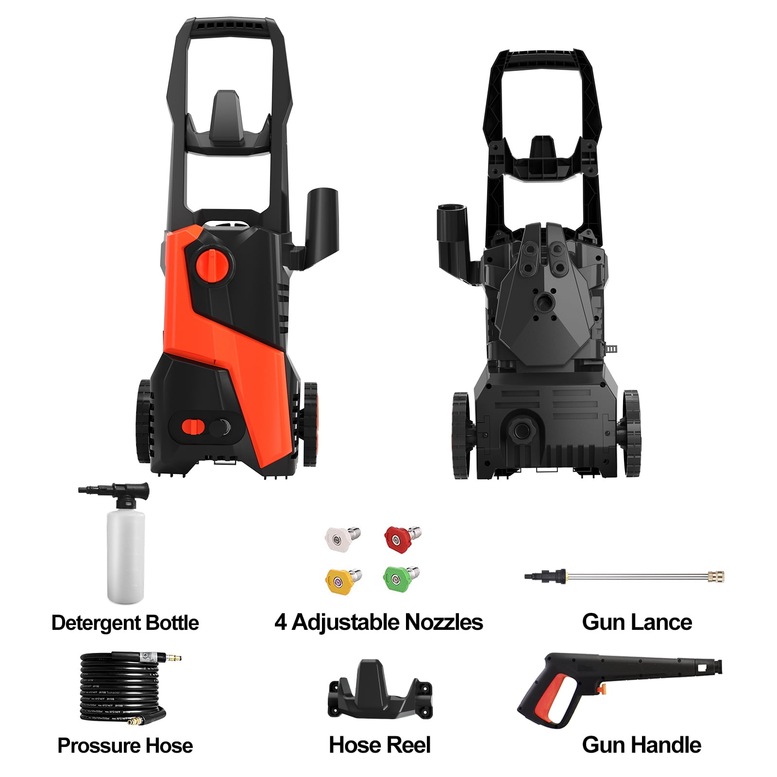 Bosen Electric Pressure Washer 4800 PSI 2.9 GPM High-Pressure Cleaner with Foam Cannon, 4 Nozzles, and 25 ft Hose yjdrk