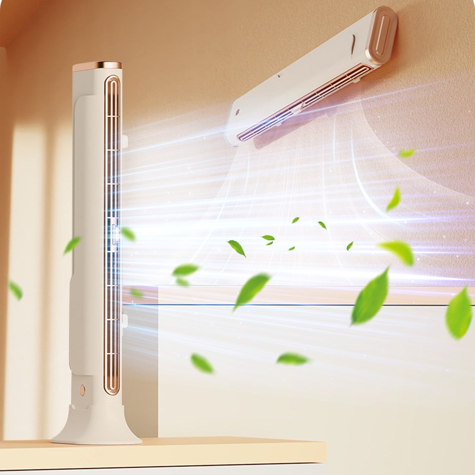 Zznnkj Bladeless Tower Fan, 90° Oscillating Quiet Cooling Fan for Home and Office (White, 15.2 in) zdj6f