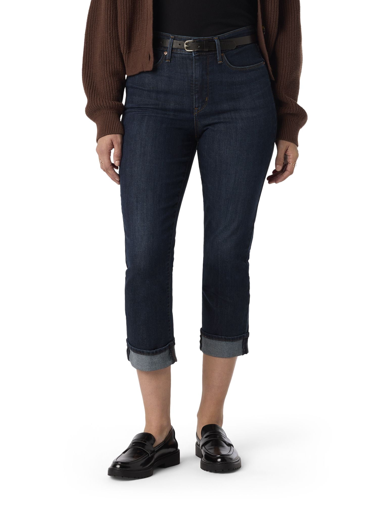 Levi Strauss Signature Women's Mid Rise Capri Jeans (Blue, 22.5 in Inseam) v7vaf